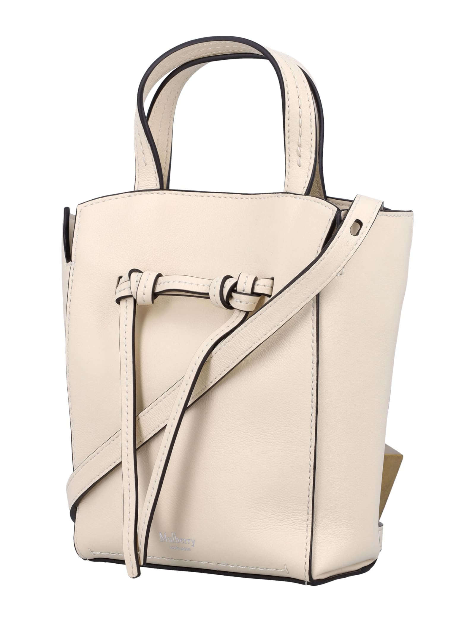 Shop Mulberry Clovelly Mini Tote Bag In Eggshell