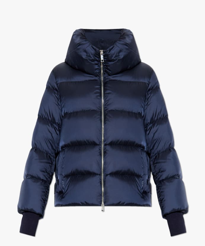 Add Short Down Cape In Blue