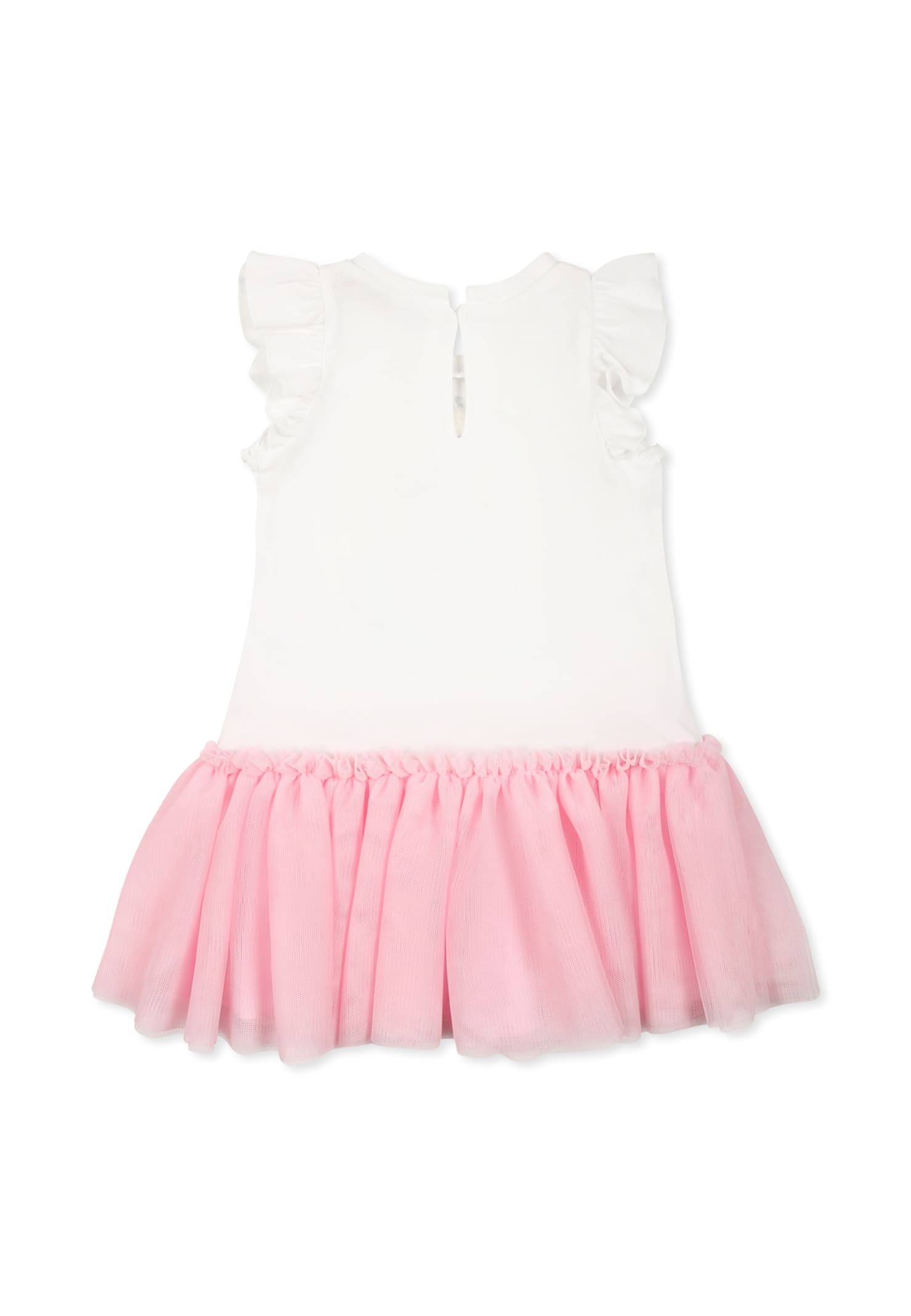Monnalisa Multicolor Dress For Baby Girl With Alice In Wonderland In Multicolor