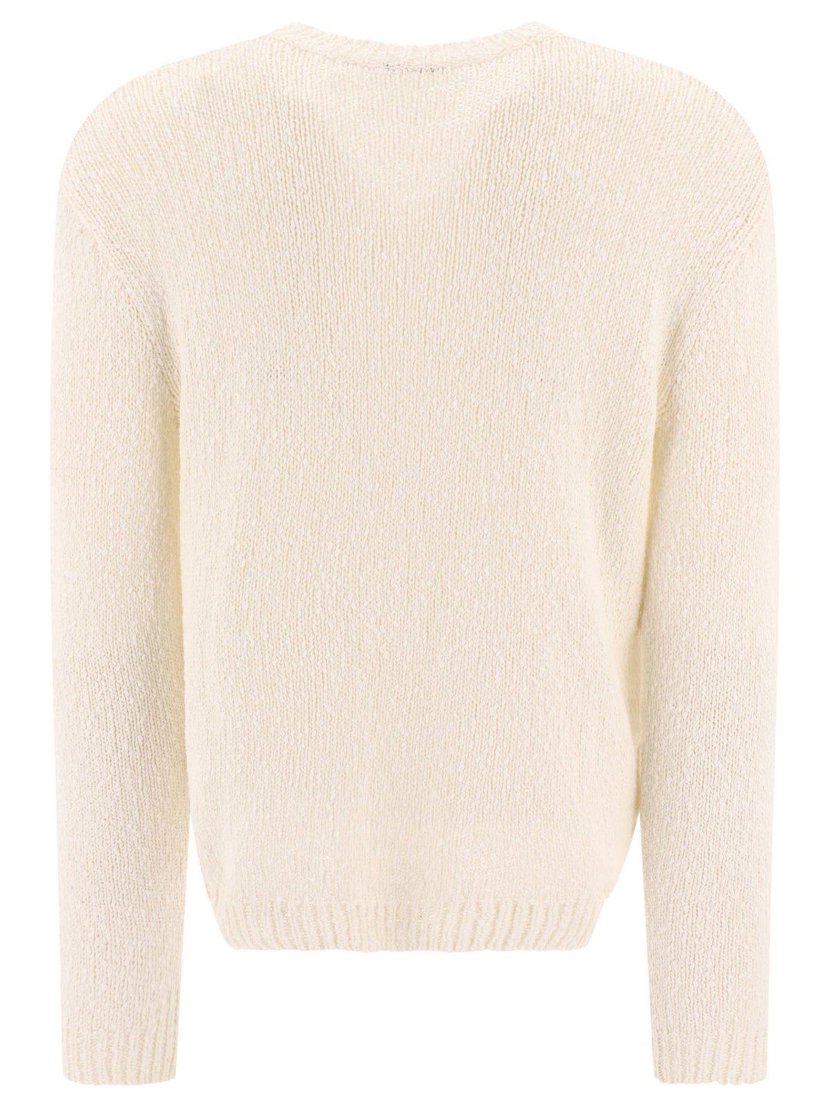Shop Apc Gaston Long-sleeved Crewneck Sweater In Aac Off White