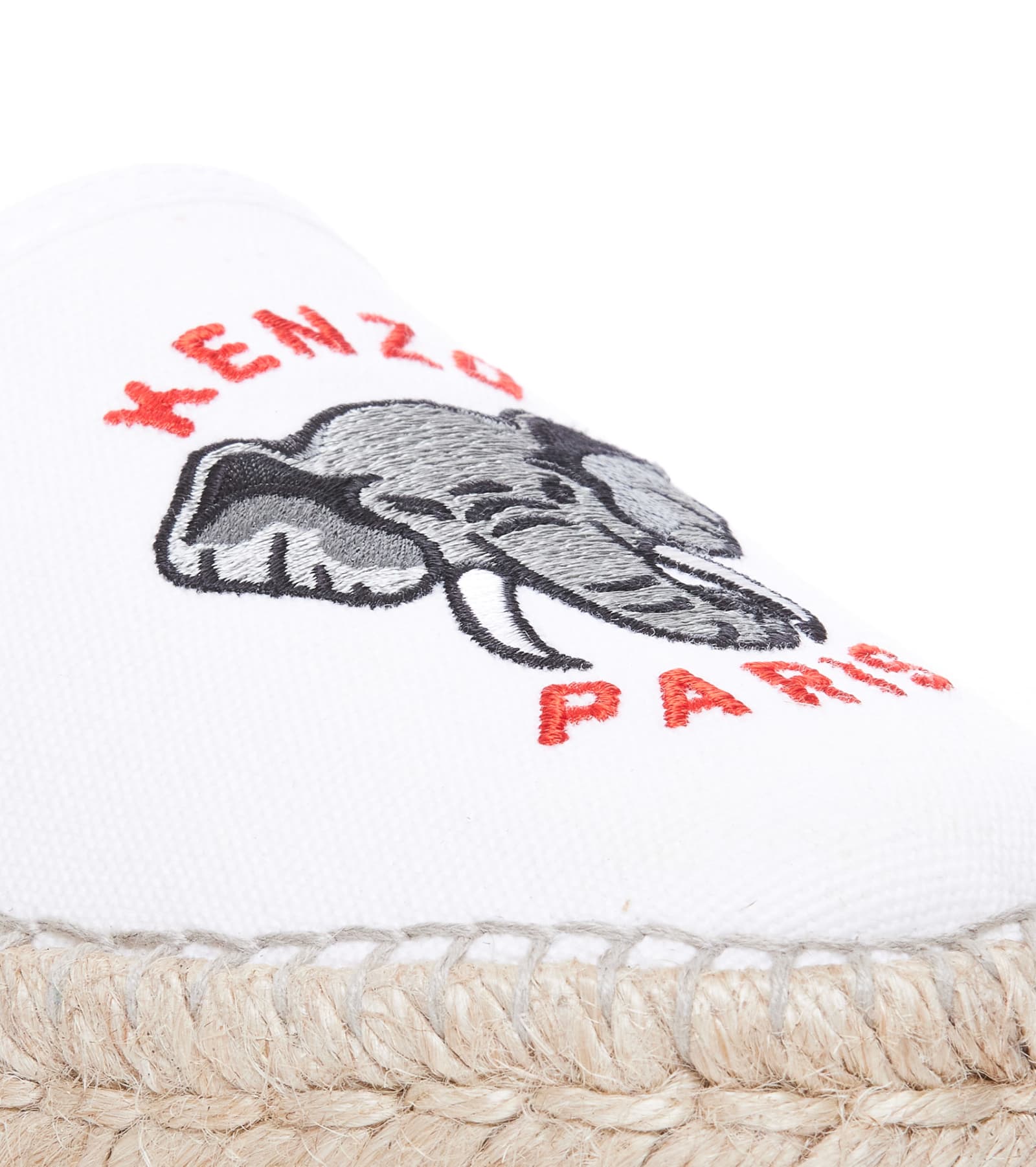 Shop Kenzo Elephant Logo Espadrilles In White