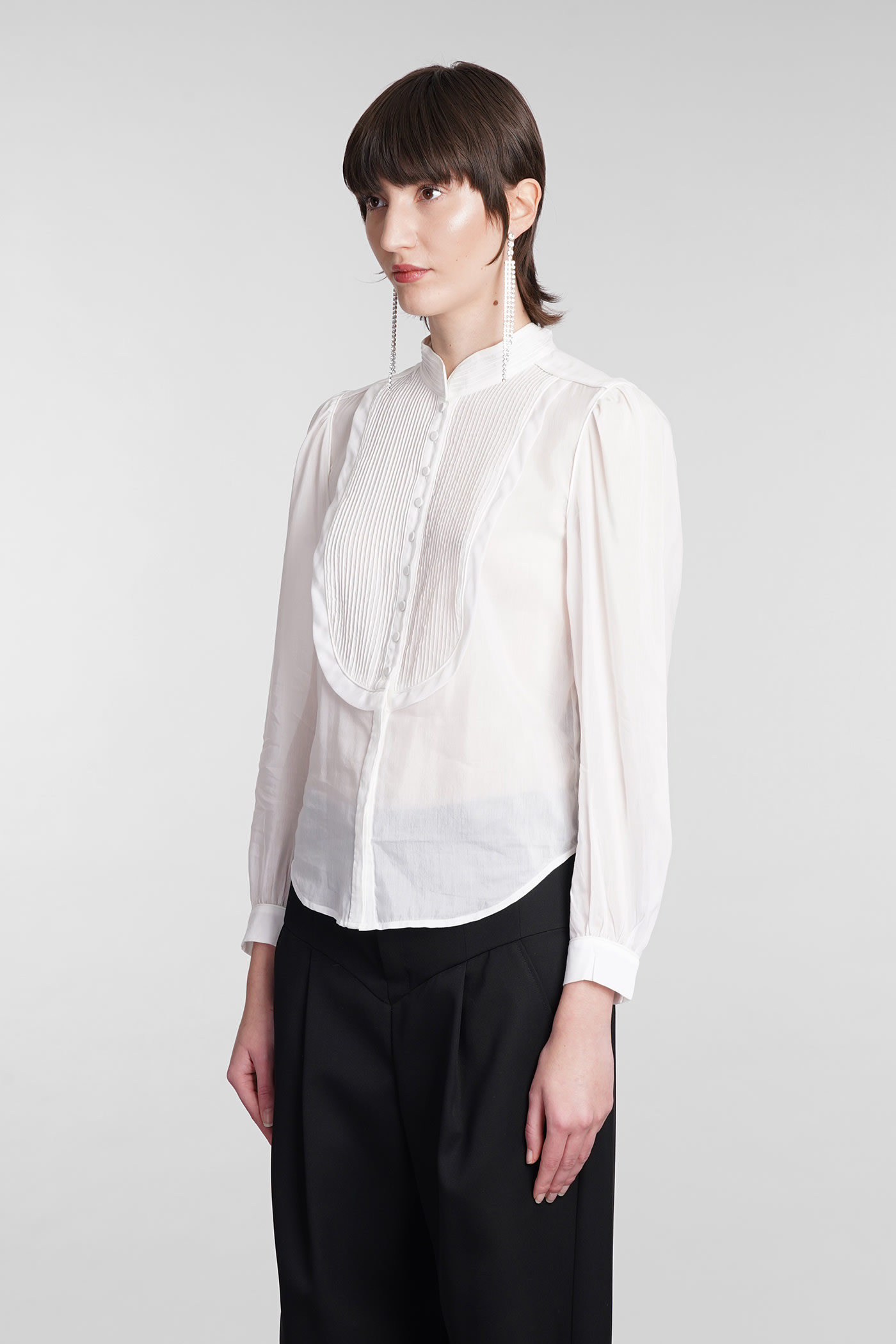 Shop Isabel Marant Balesa Blouse In White Cotton