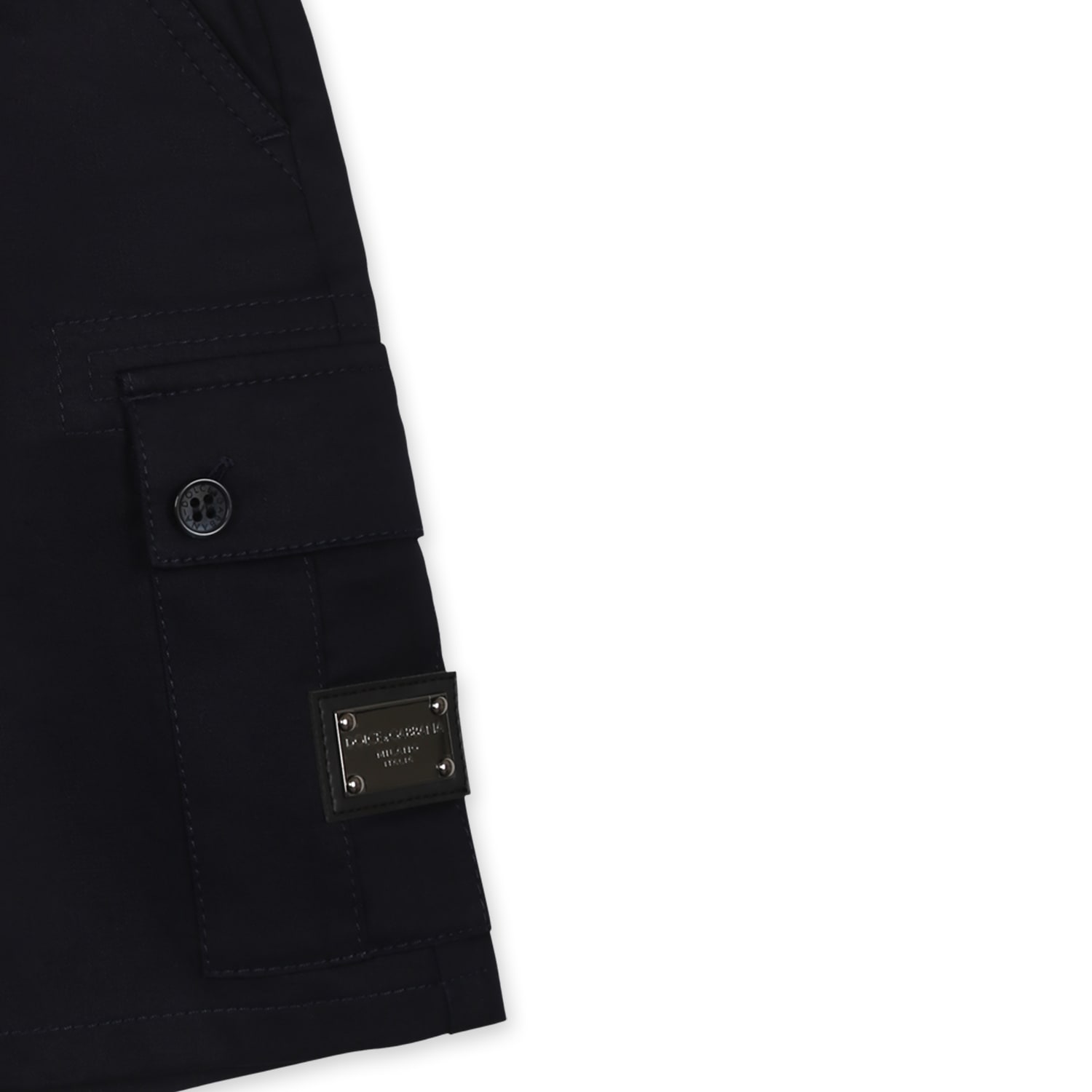 Dolce & Gabbana Blue Shorts For Baby Boy With Logo In Blue
