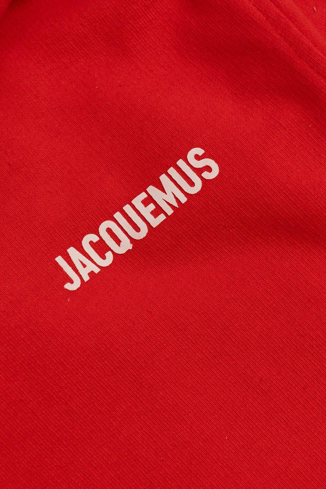Shop Jacquemus Lenfant Logo Printed Jersey Hoodie In Red