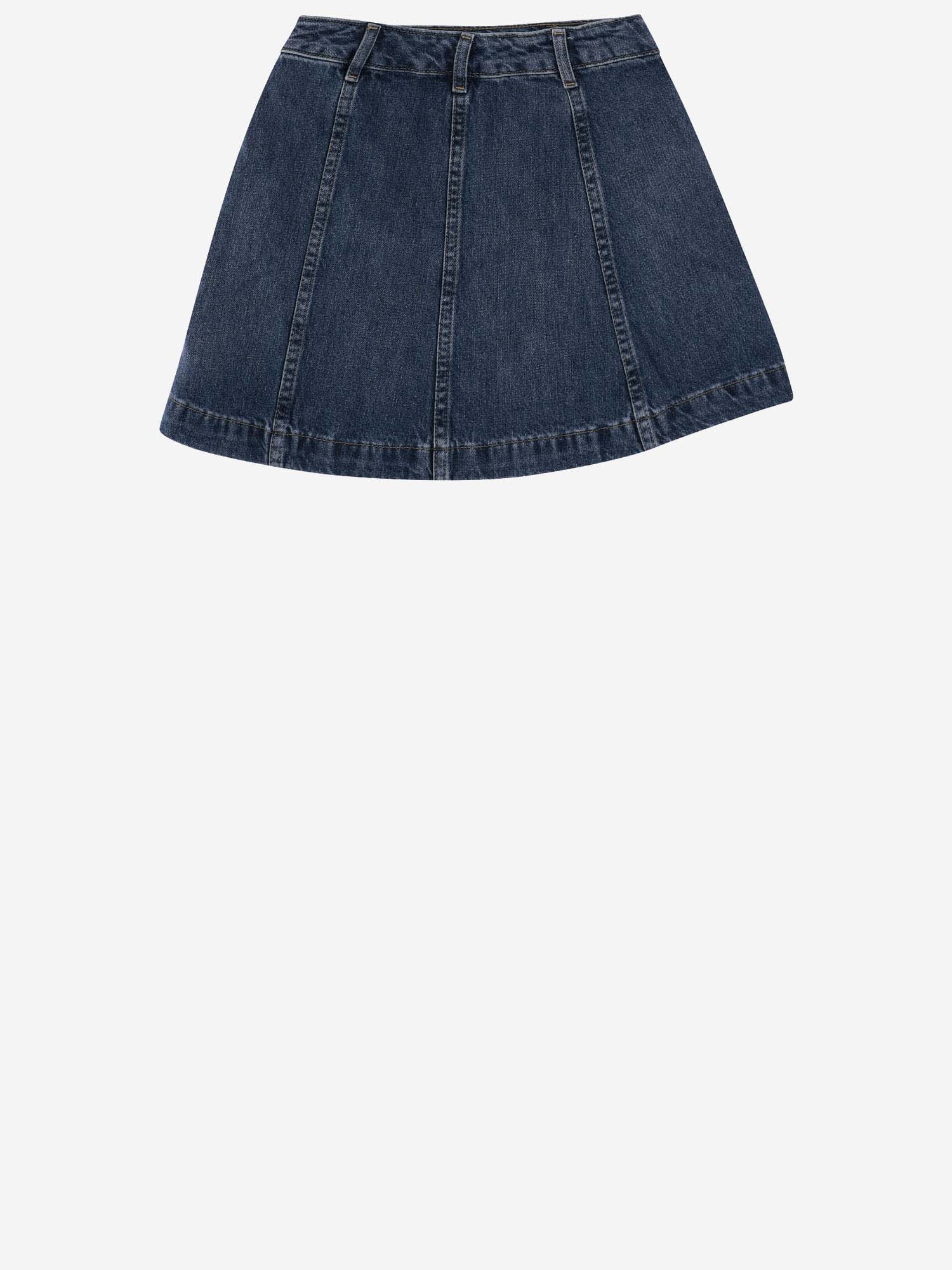 Shop Polo Ralph Lauren Cotton Denim Skirt With Logo