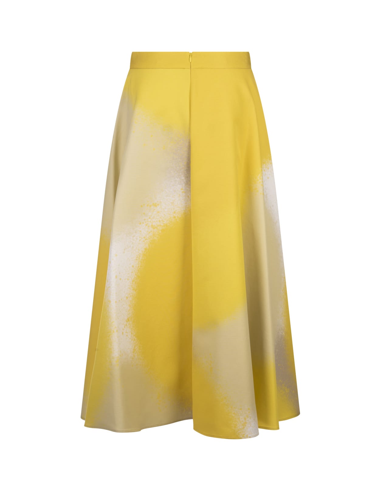 Shop Gianluca Capannolo Printed Yellow Silk Midi Skirt