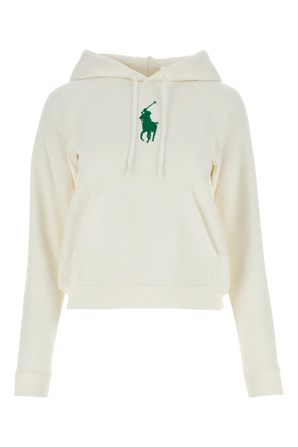 White Cotton Blend Sweatshirt