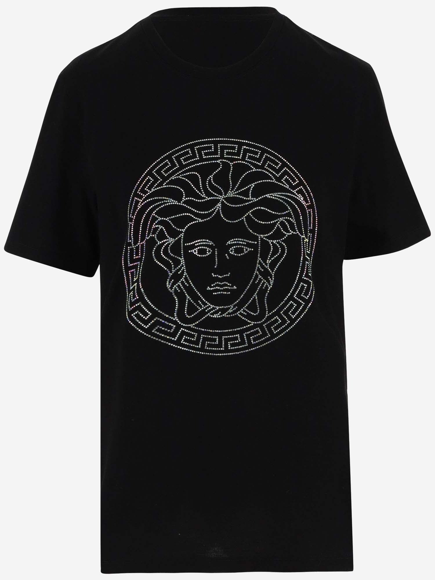 Cotton T-shirt With Medusa Pattern