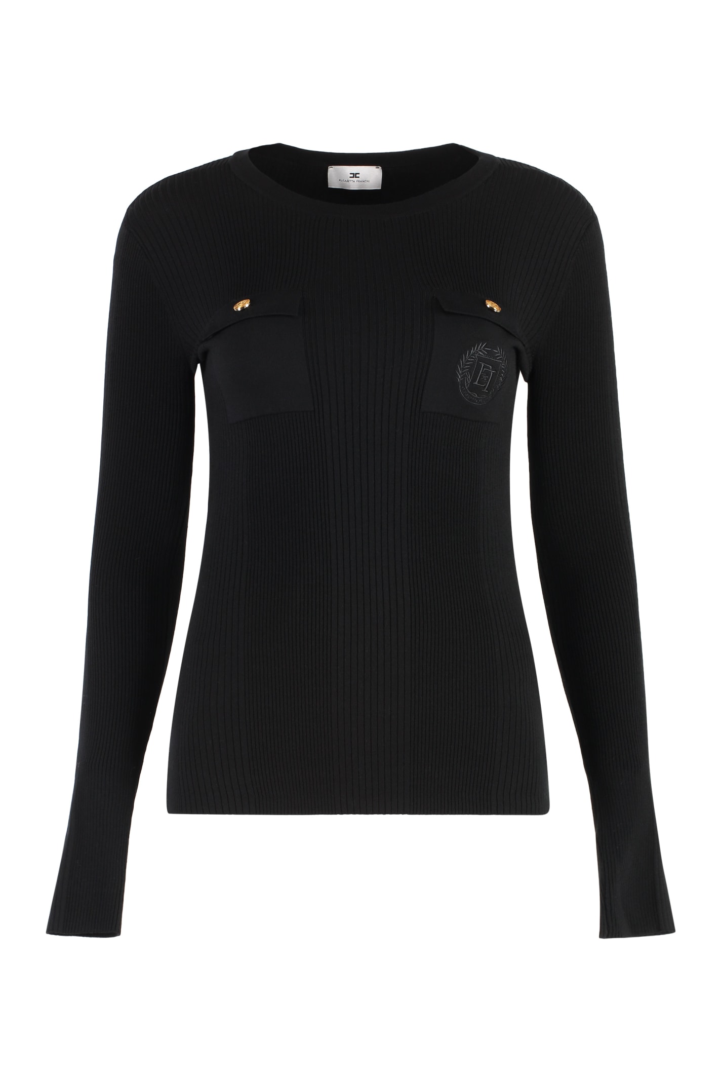 Shop Elisabetta Franchi Knitted Silk And Viscose Top