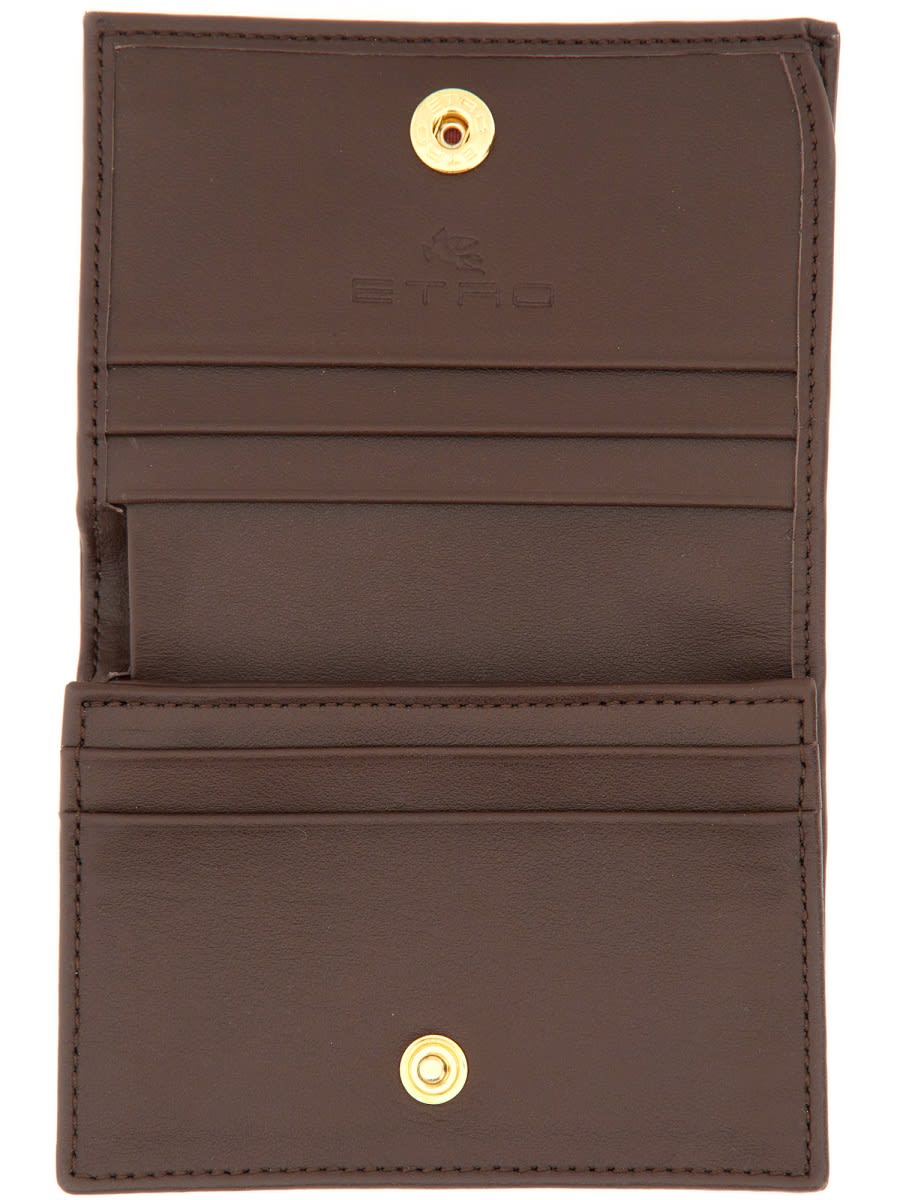 Shop Etro Paisley Wallet In Brown