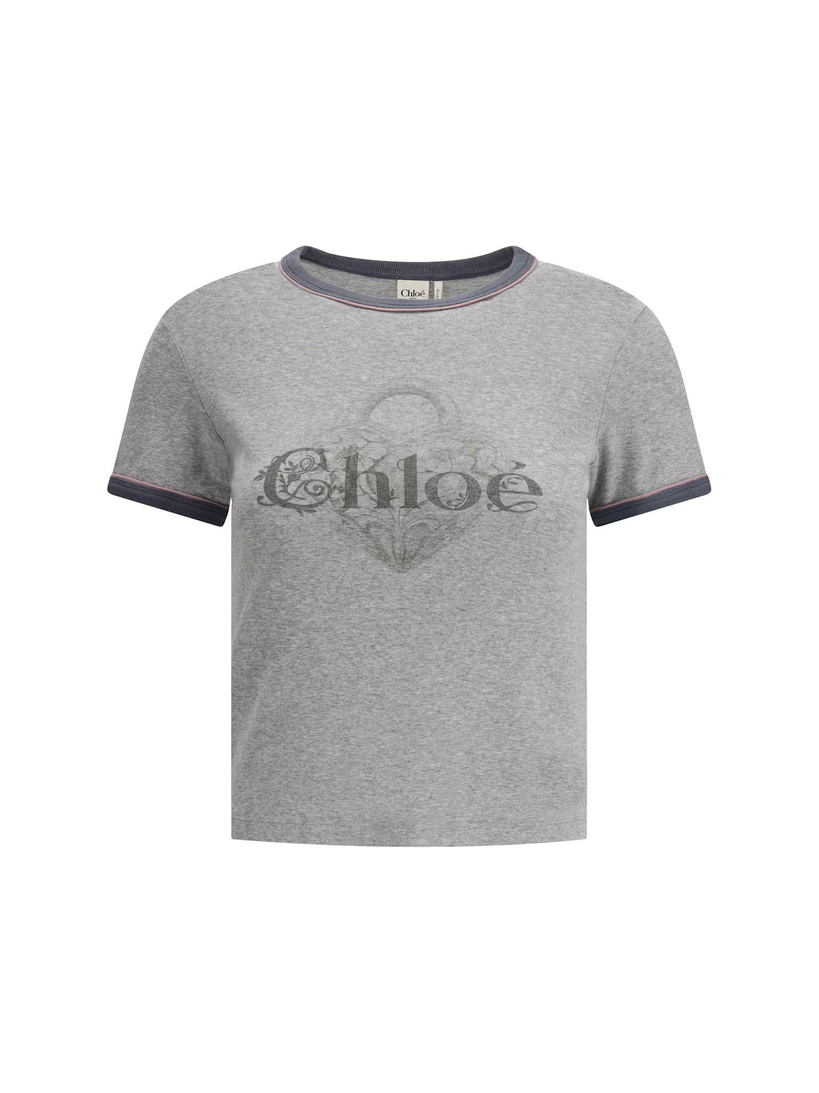 Chloé Baby Fit Logo T-shirt In Cotton Jersey In Gray