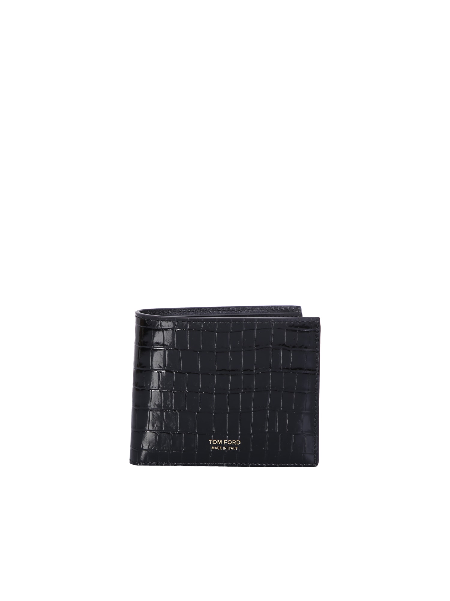 Tom Ford Crocodile Effect Bi-fold Black Wallet | Smart Closet