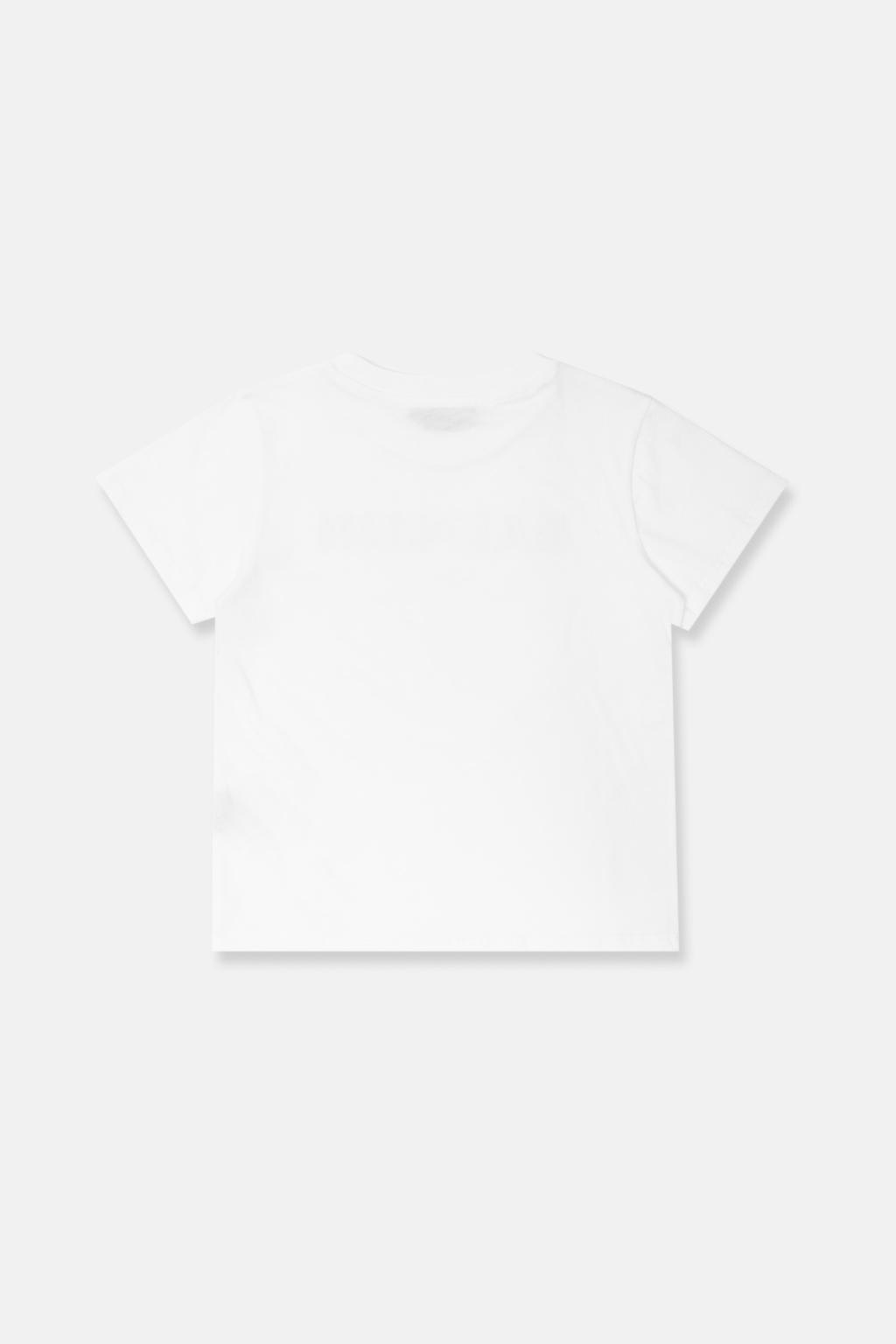BALMAIN T-SHIRT WITH METALLIC LOGO