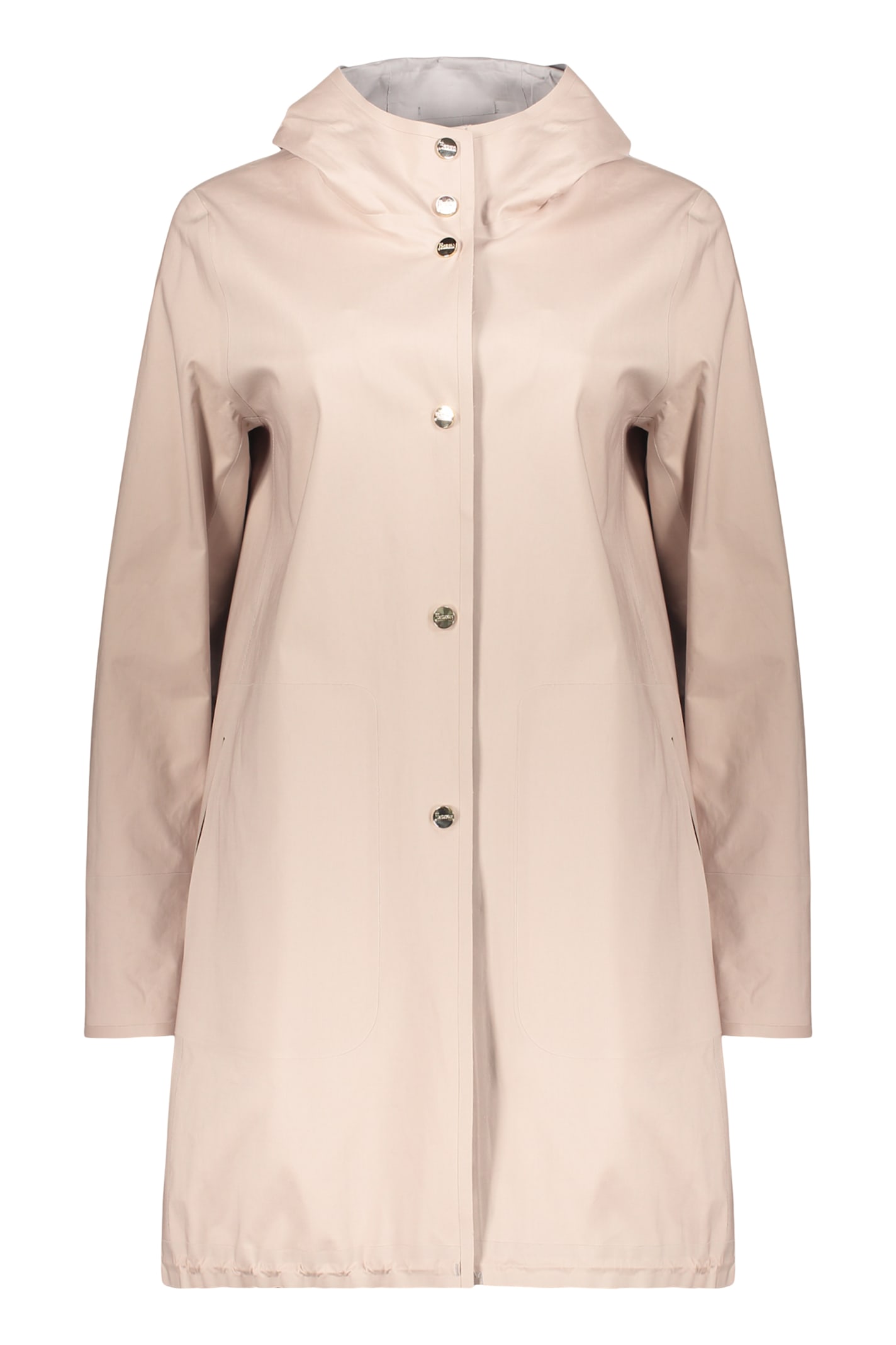 Herno Hooded Drawstring Parka In Gray