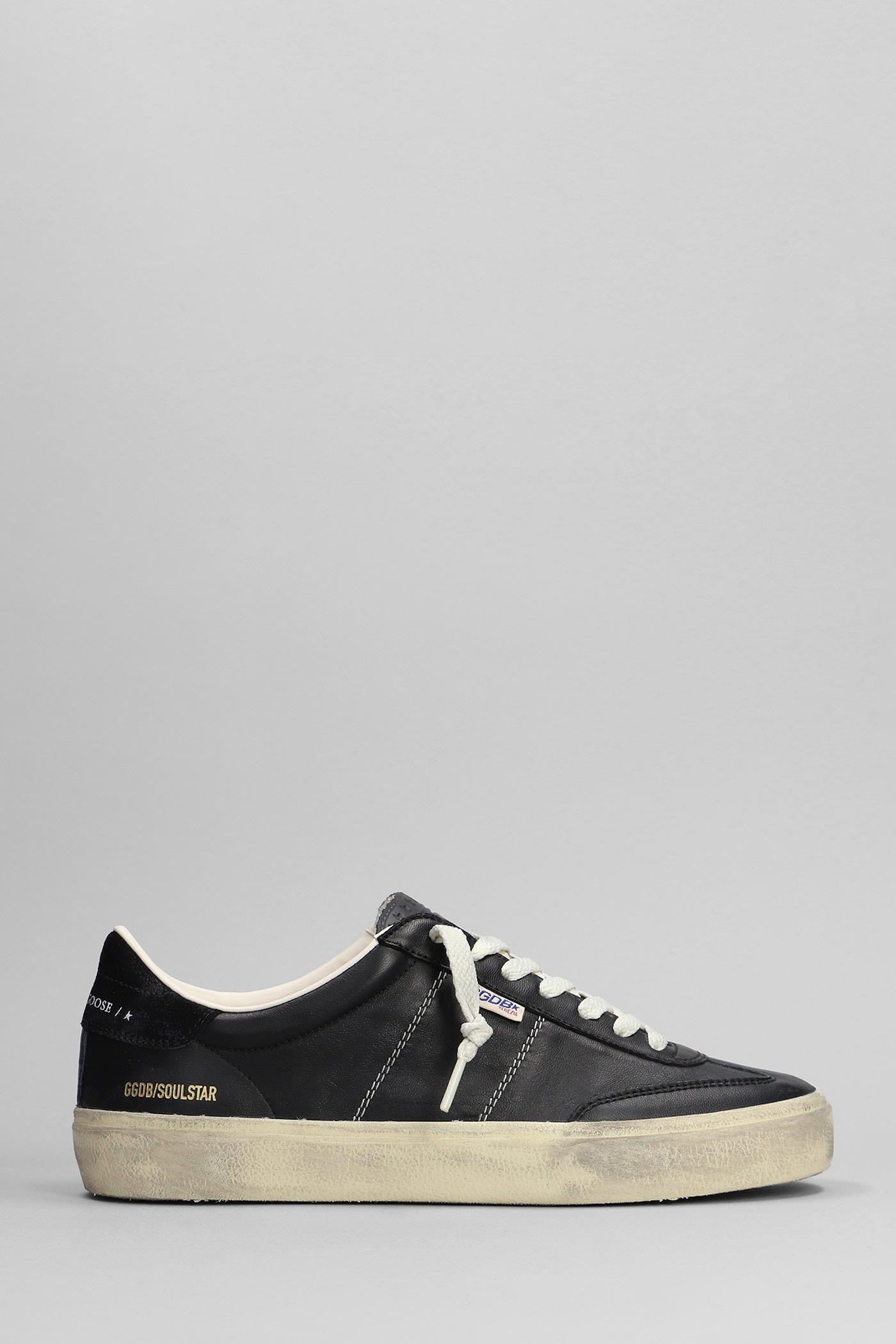 GOLDEN GOOSE SOUL STAR SNEAKERS IN BLACK LEATHER