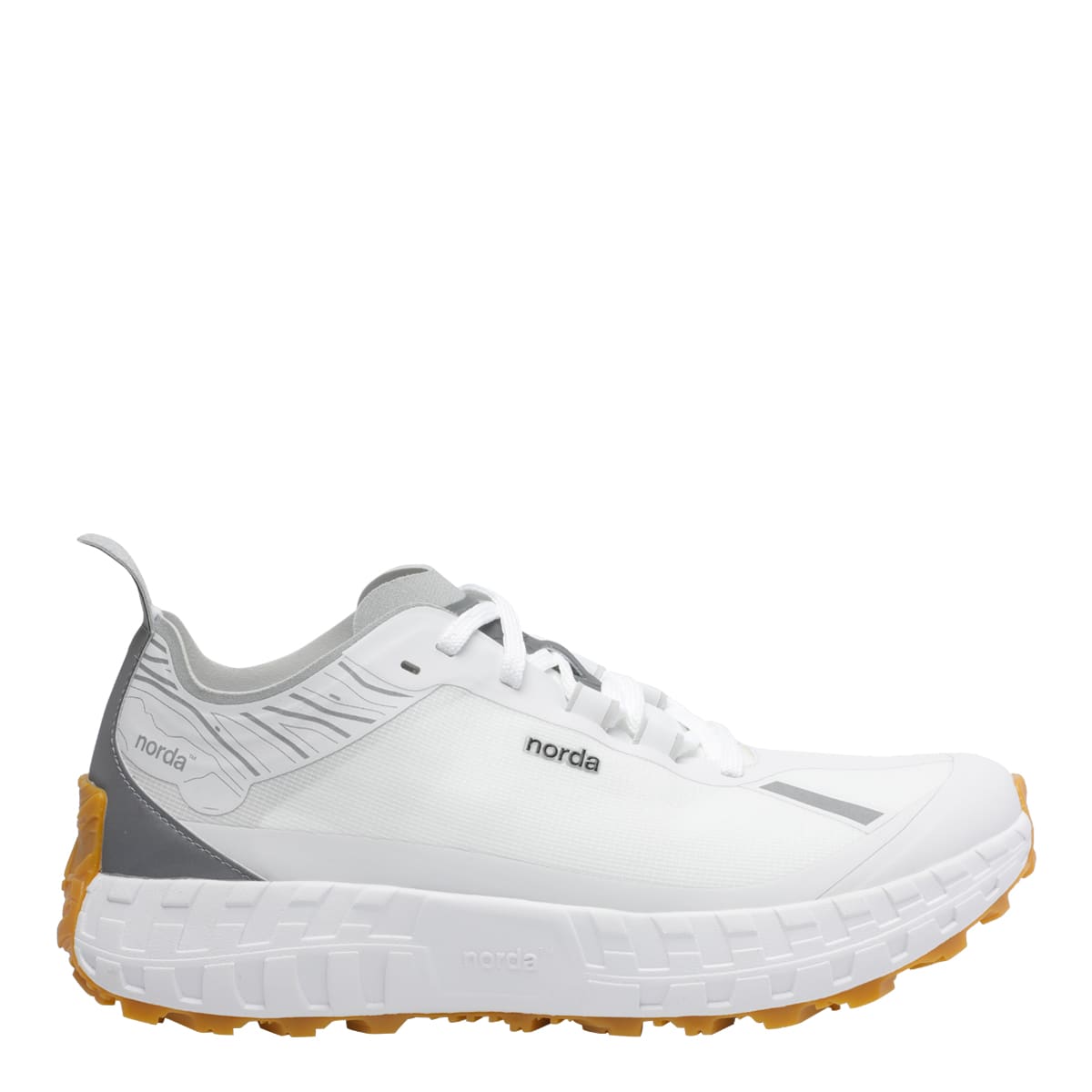 Norda Arnitel White Trail Running Sneaker In Animal Print