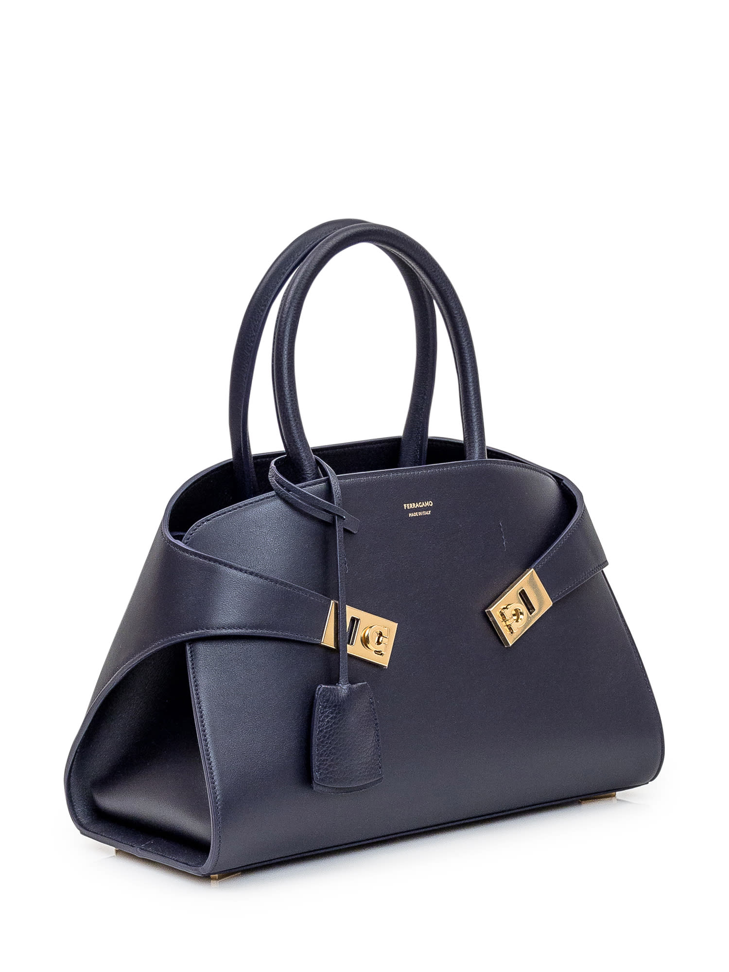 Ferragamo Women Hug Small Leahter Tote Bag In Blue