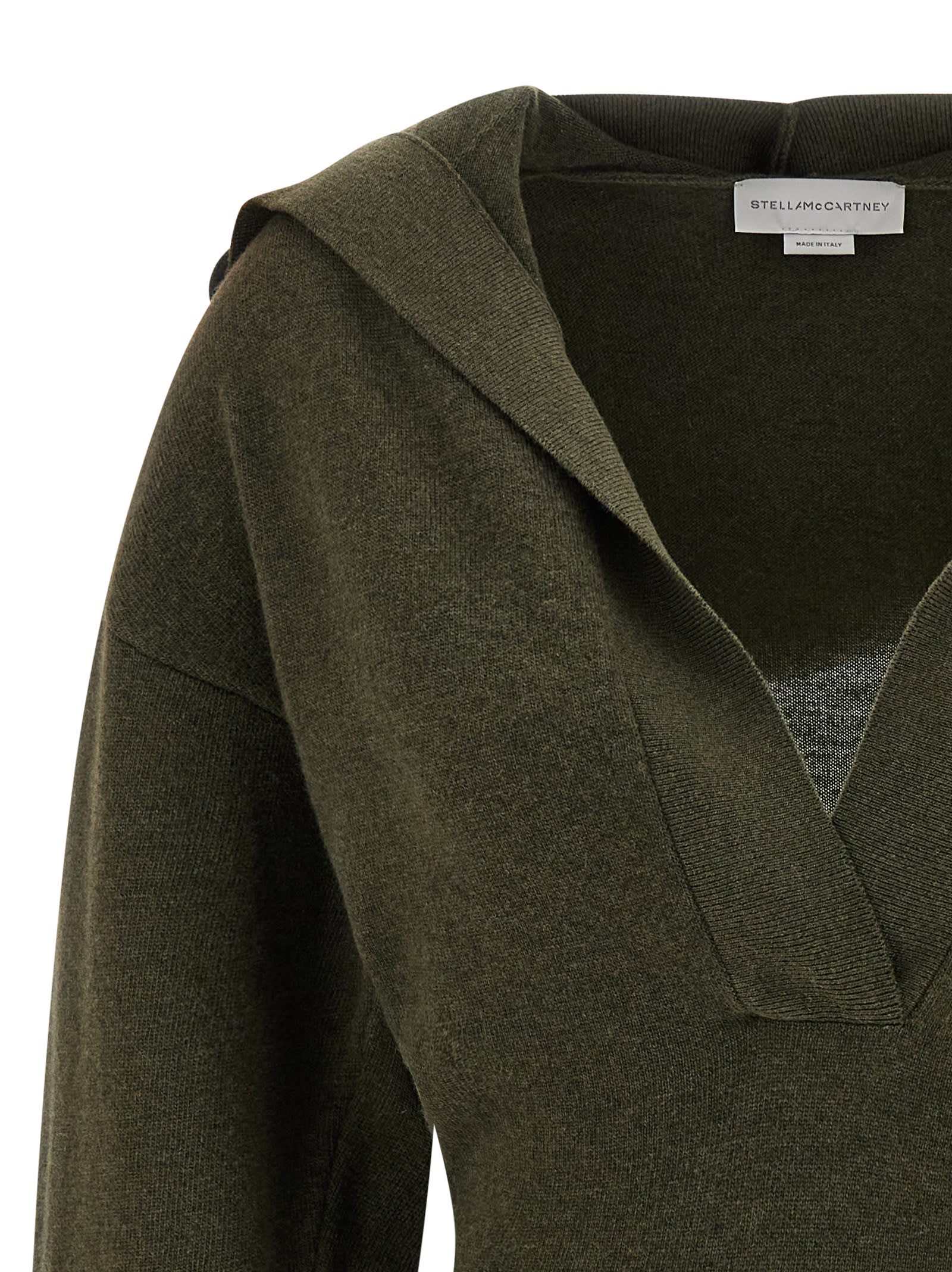 Stella Mccartney Hooded Sweater Sweaters And Cardigans Green In Green