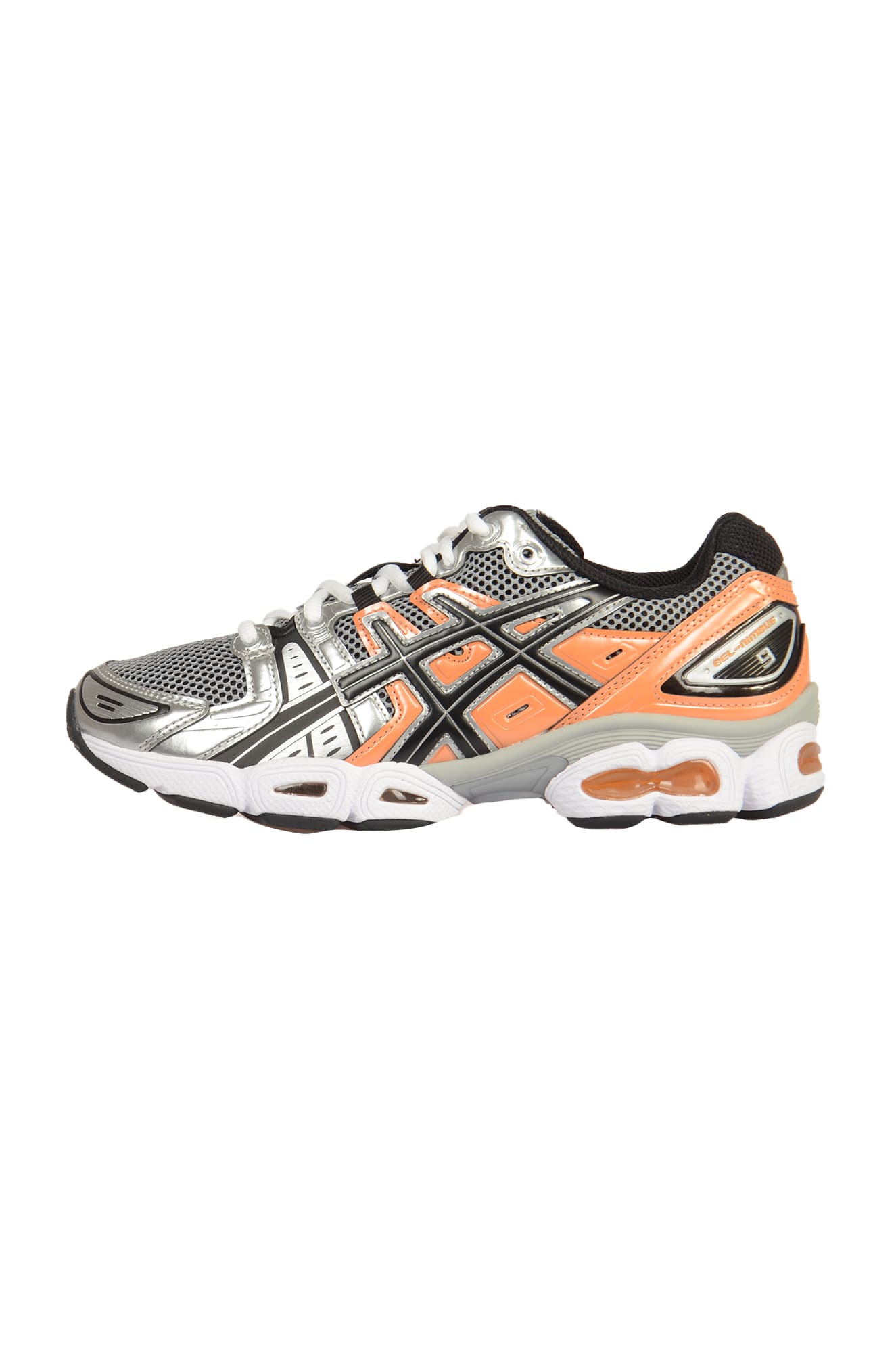 Shop Asics Gel-nimbus 9 Sneakers In Sheet Rock/orange Lily