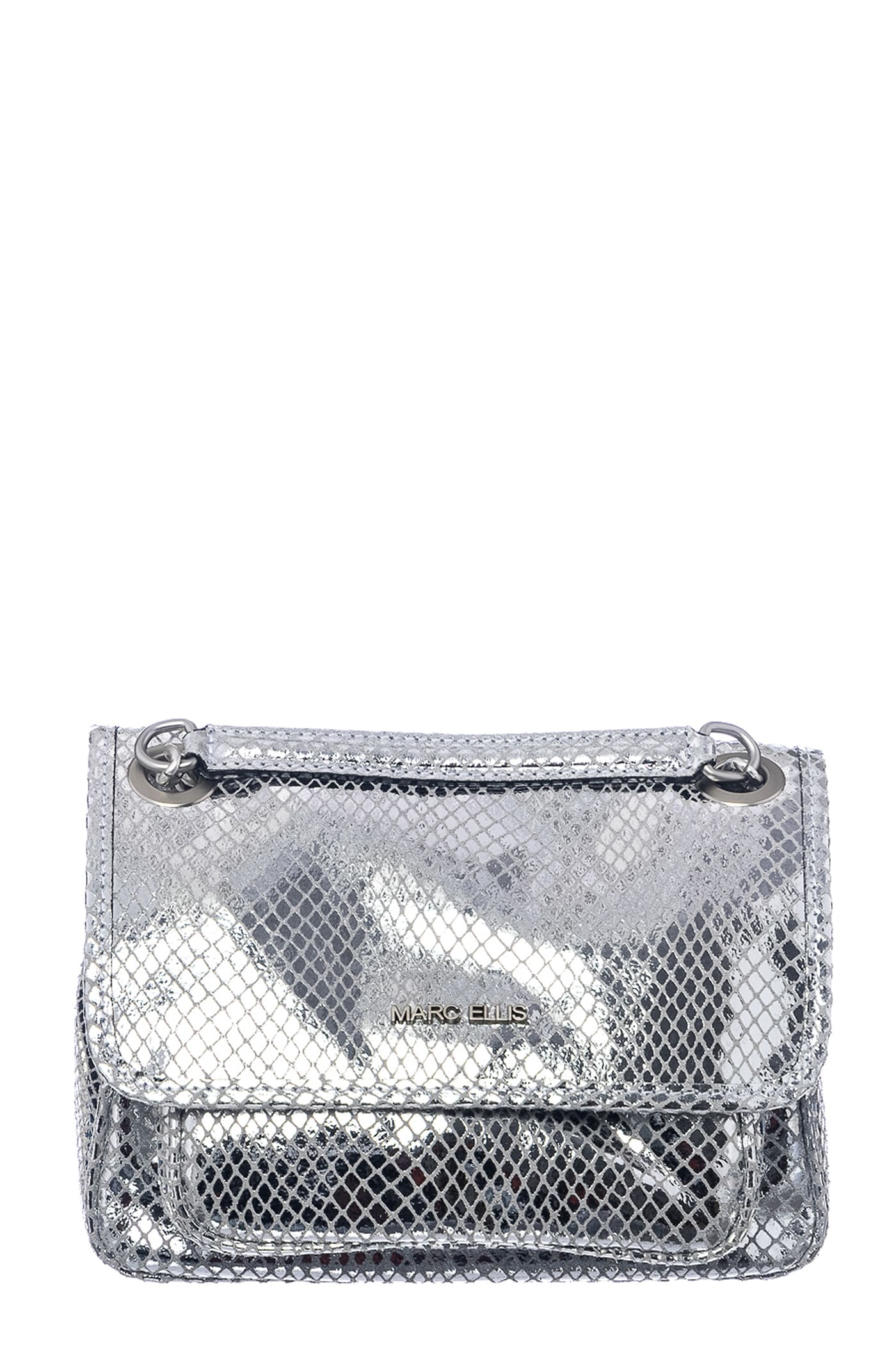 Marc Ellis Rhonda M Shoulder Bag In Silver Leather