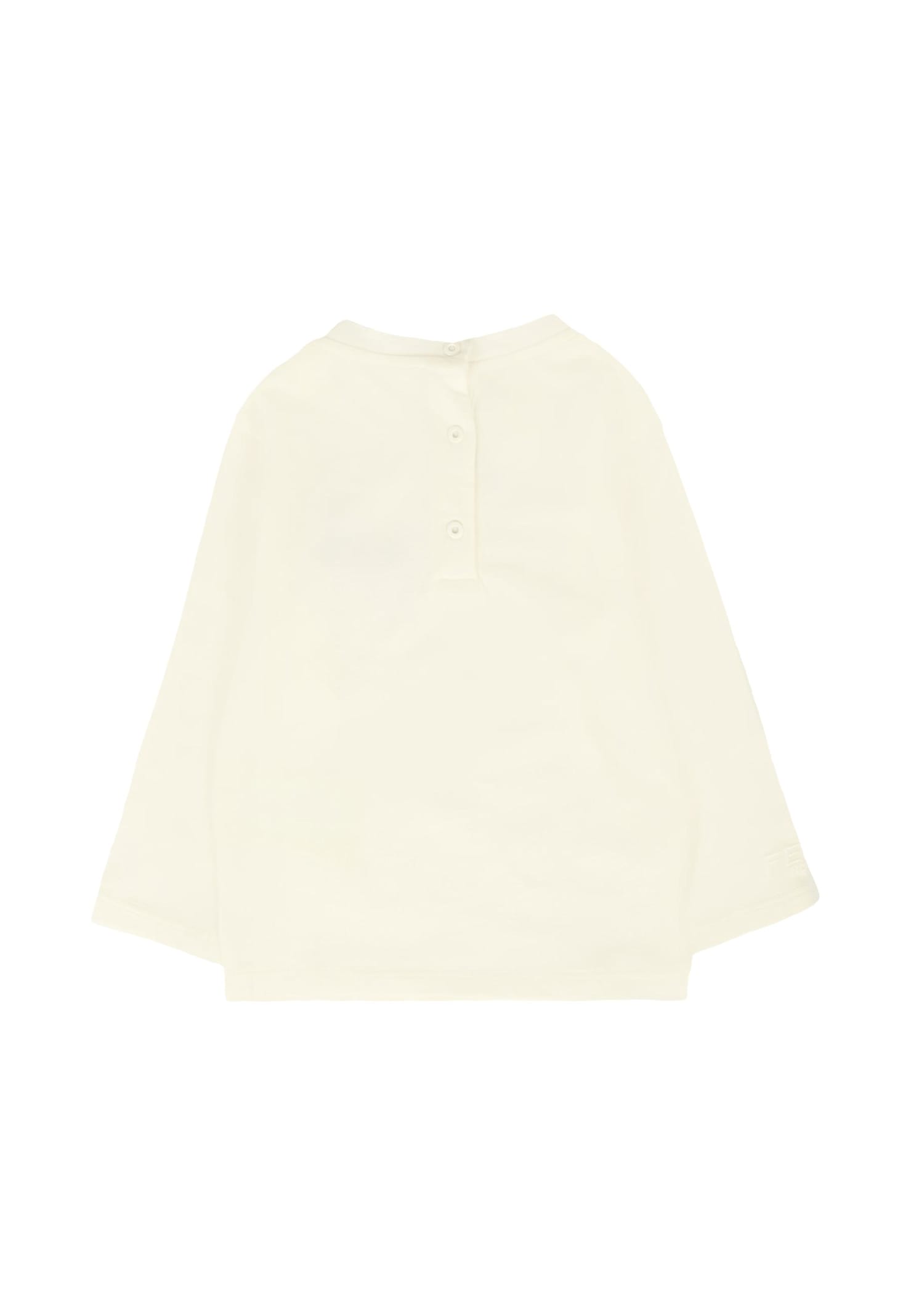 Fendi White T-shirt For Babykids With  Bear In White