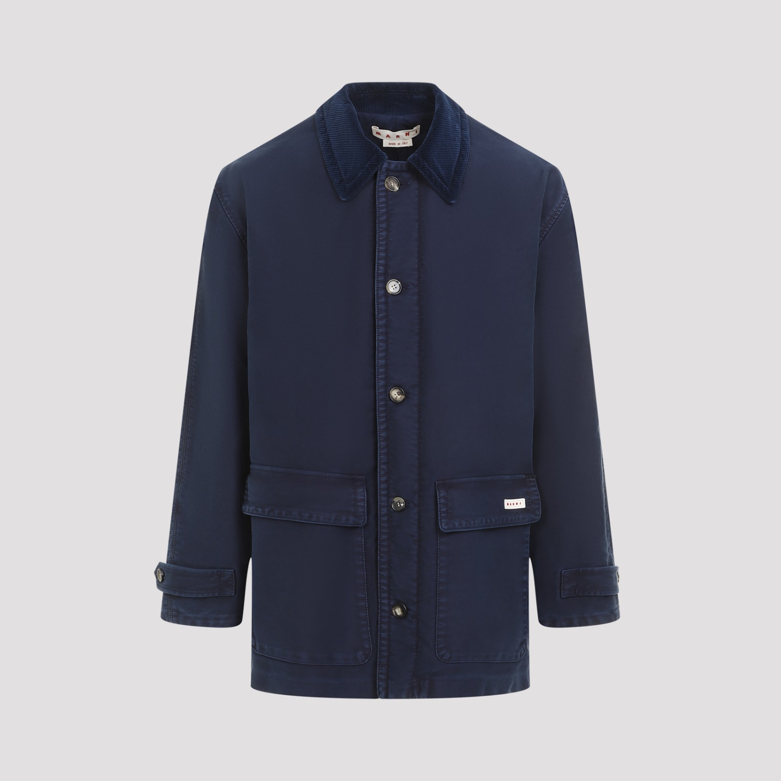 Shop Marni Coat In Light Navy