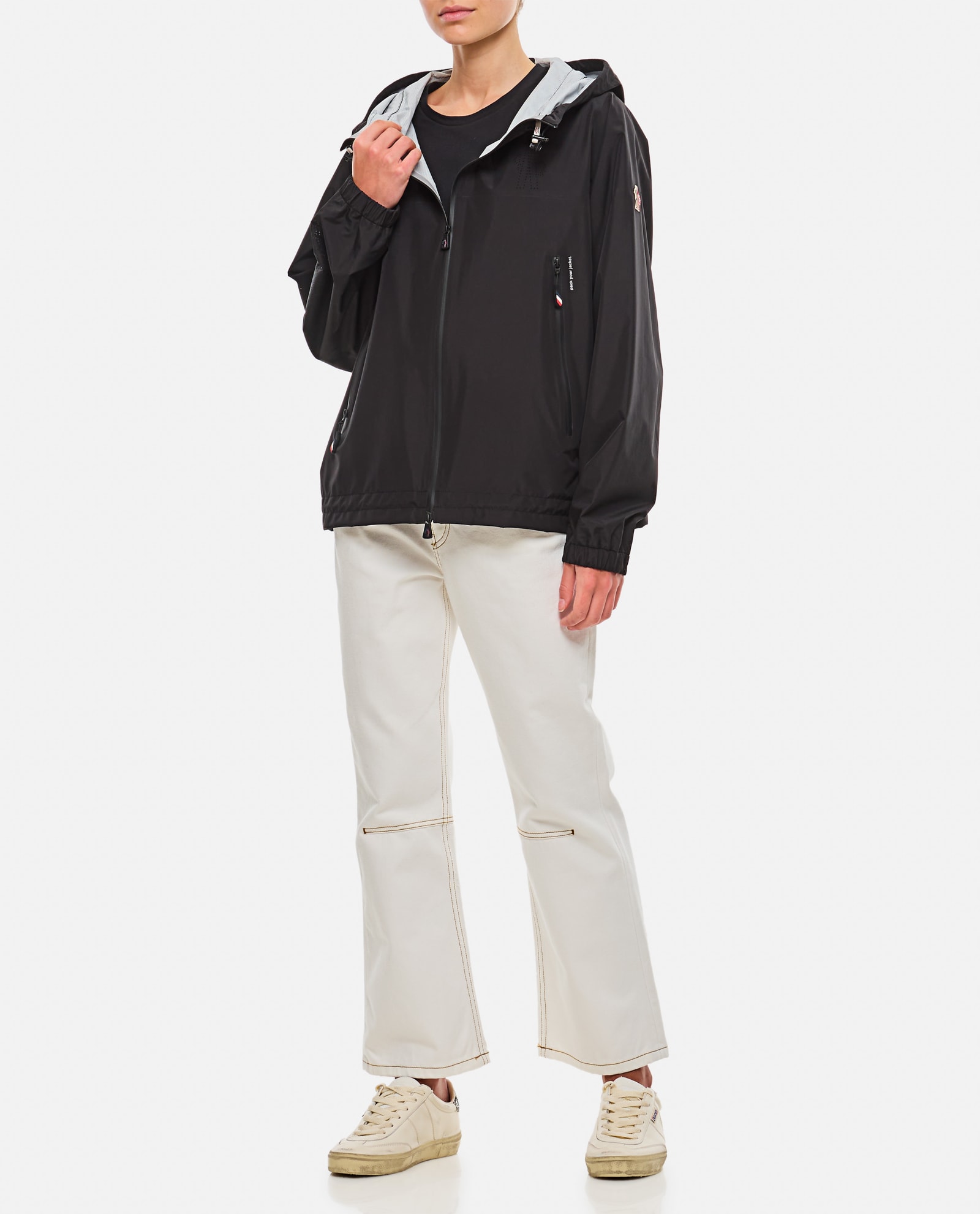 Shop Moncler Fanes Technical Fabric Jacket In Black