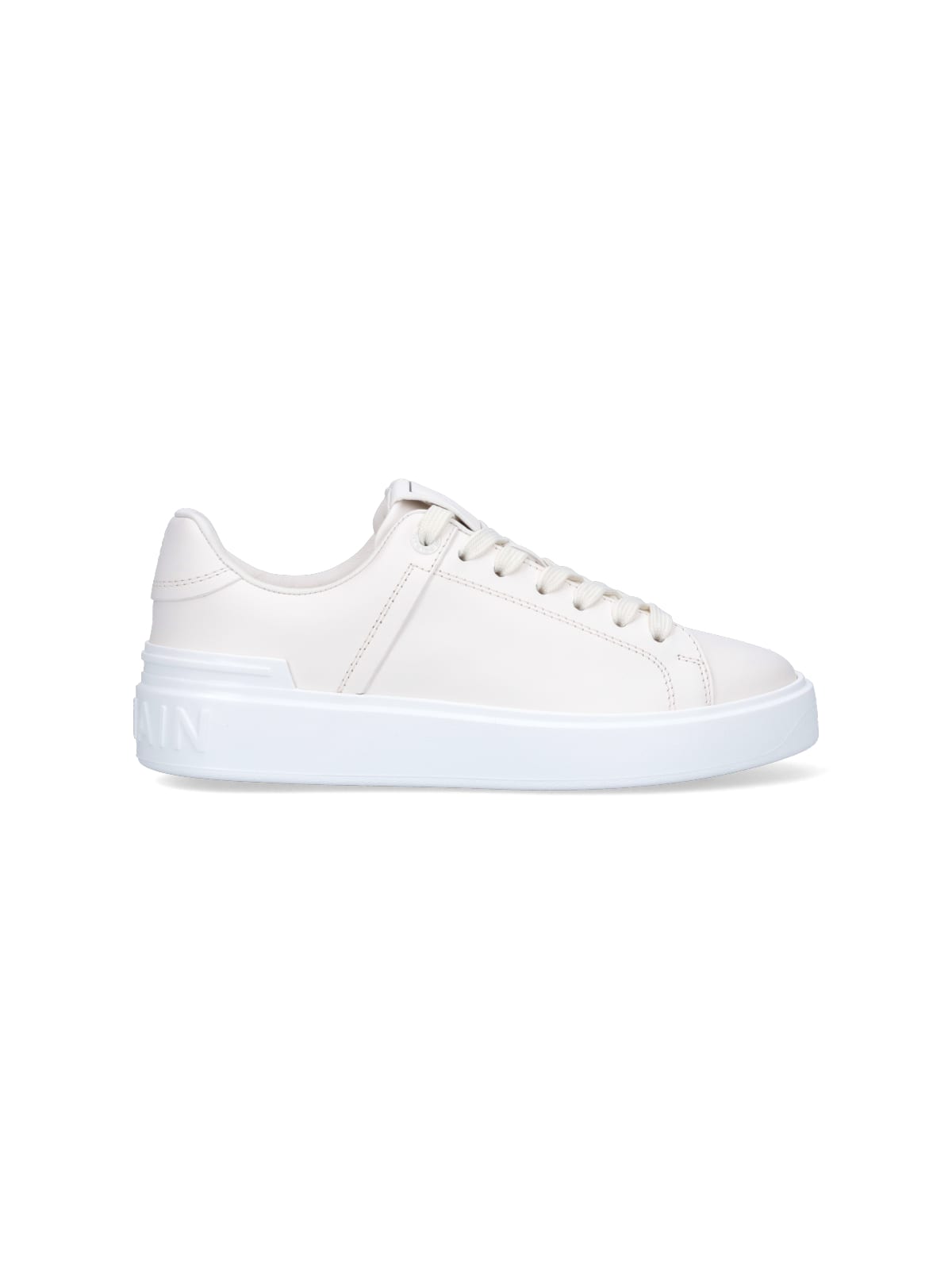 Shop Balmain B-court Sneakers In White