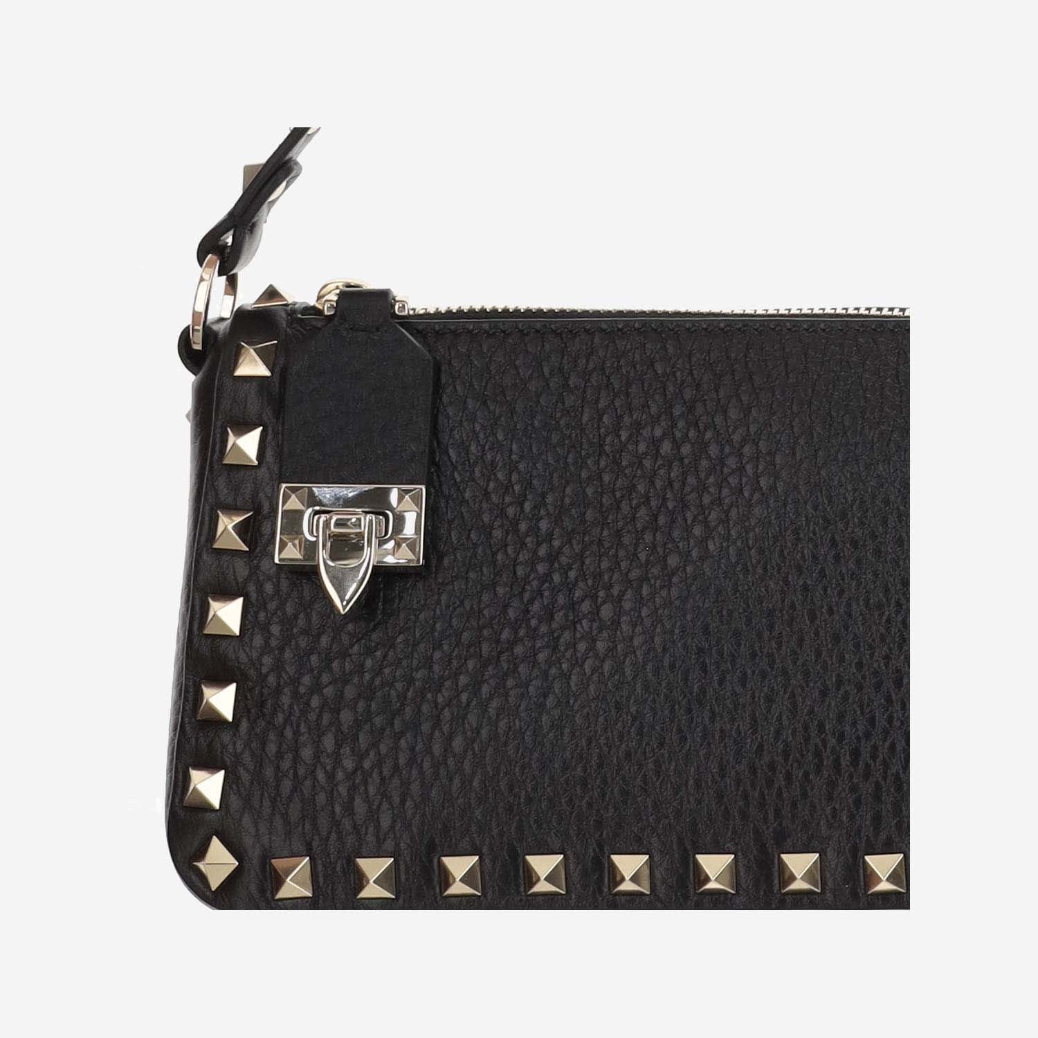 Shop Valentino Mall Leather Rockstud Shoulder Bag In Black