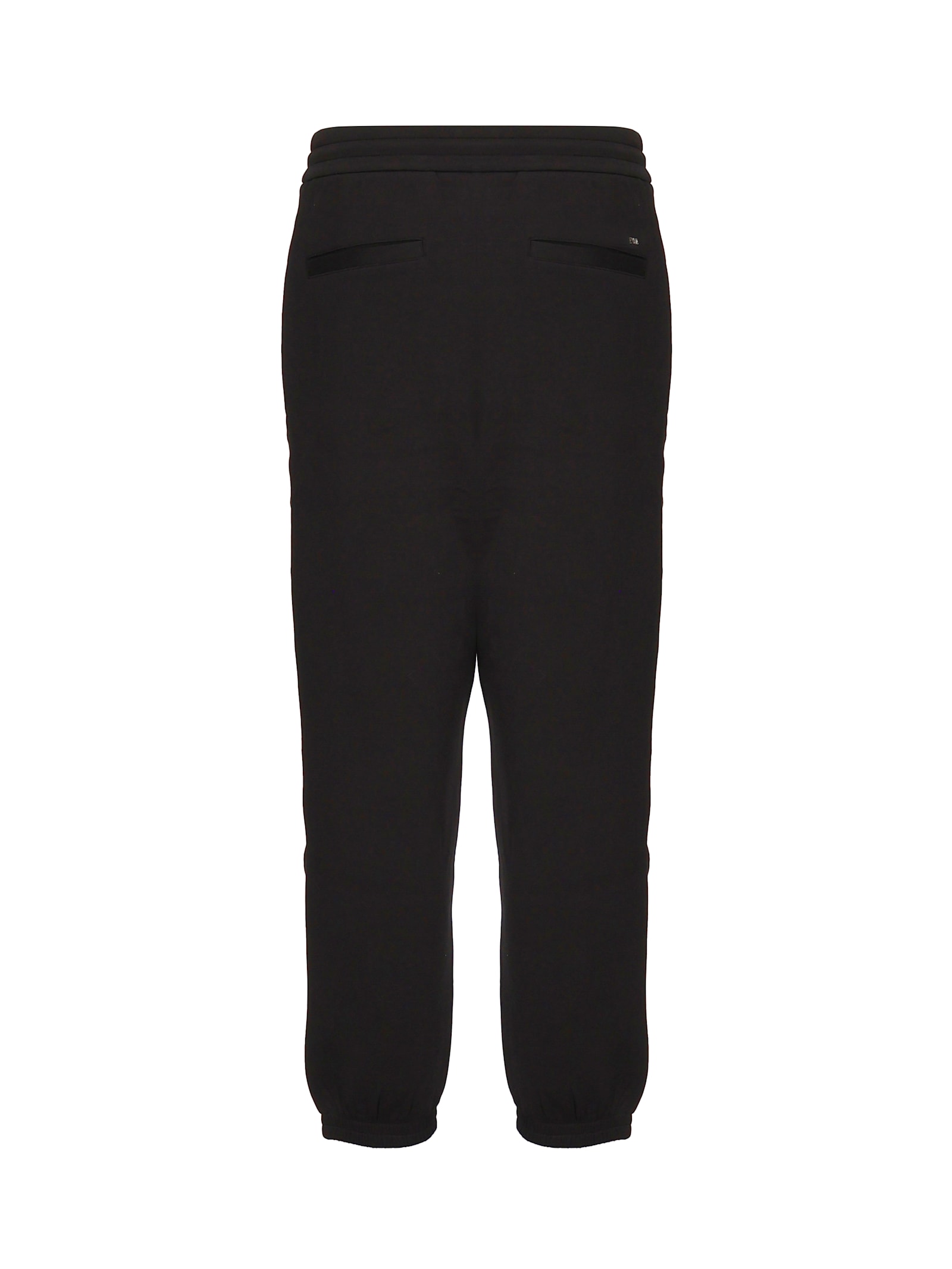 Emporio Armani Cotton Blend Jogging Trousers In Black