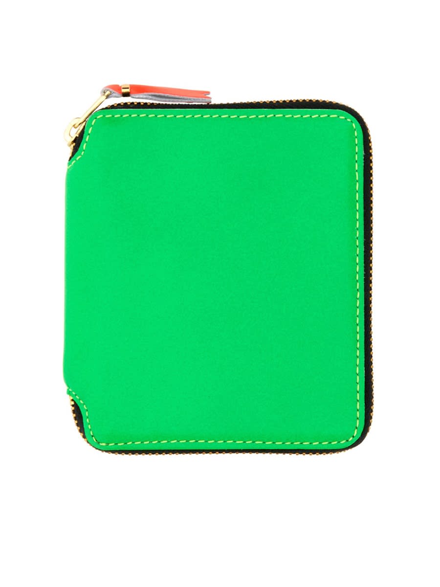 Shop Comme Des Garçons Super Fluo Wallet In Green