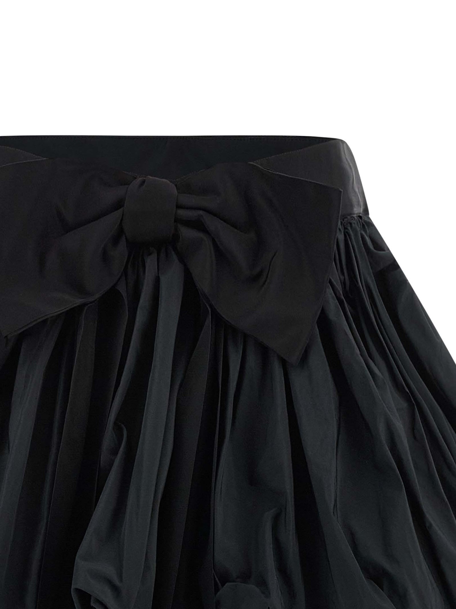 Dsquared2 High Waist Ruffled Skirt Bow Detail In Black