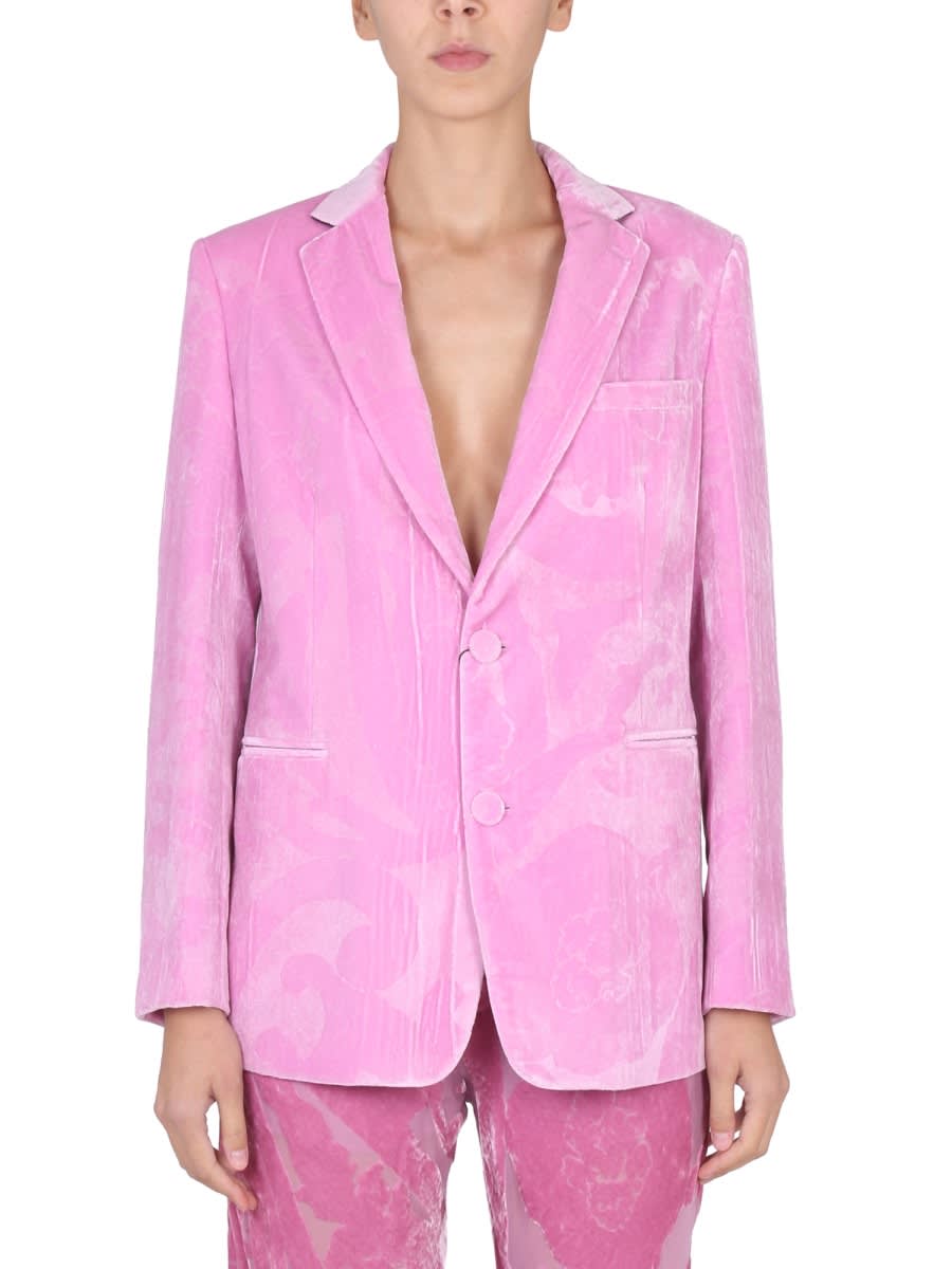 Shop Etro Maxi Paisley Patterned Jacket In Pink