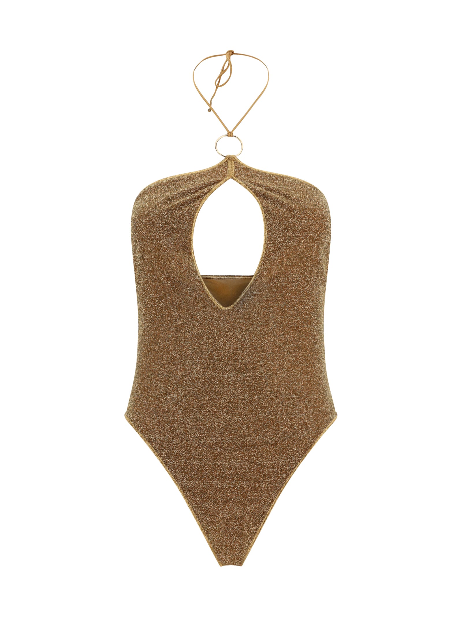 Shop Oseree Lumiere Ring Maillot Swimsuit In Toffee