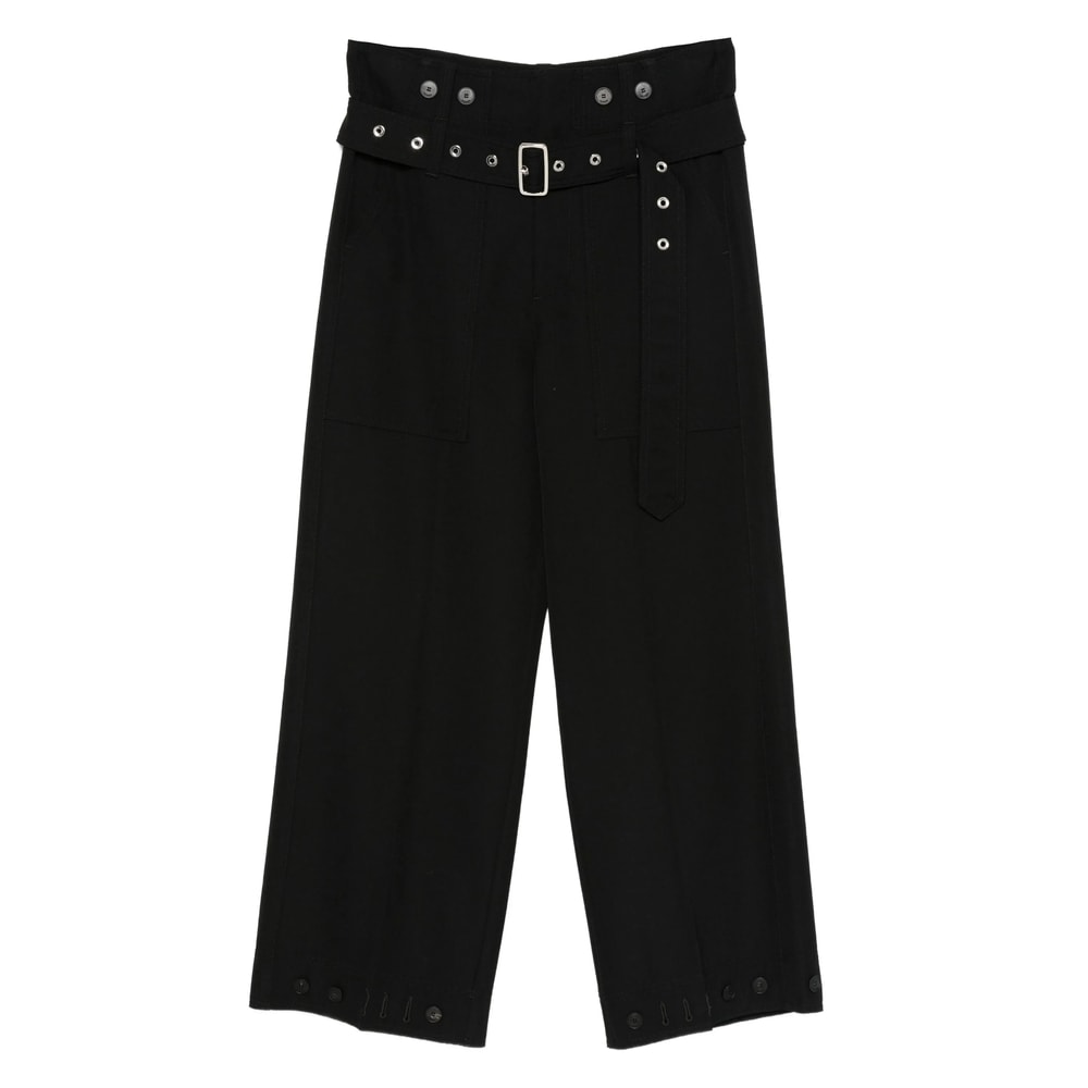 The Seafarer Belted Wide-leg Trousers In Black