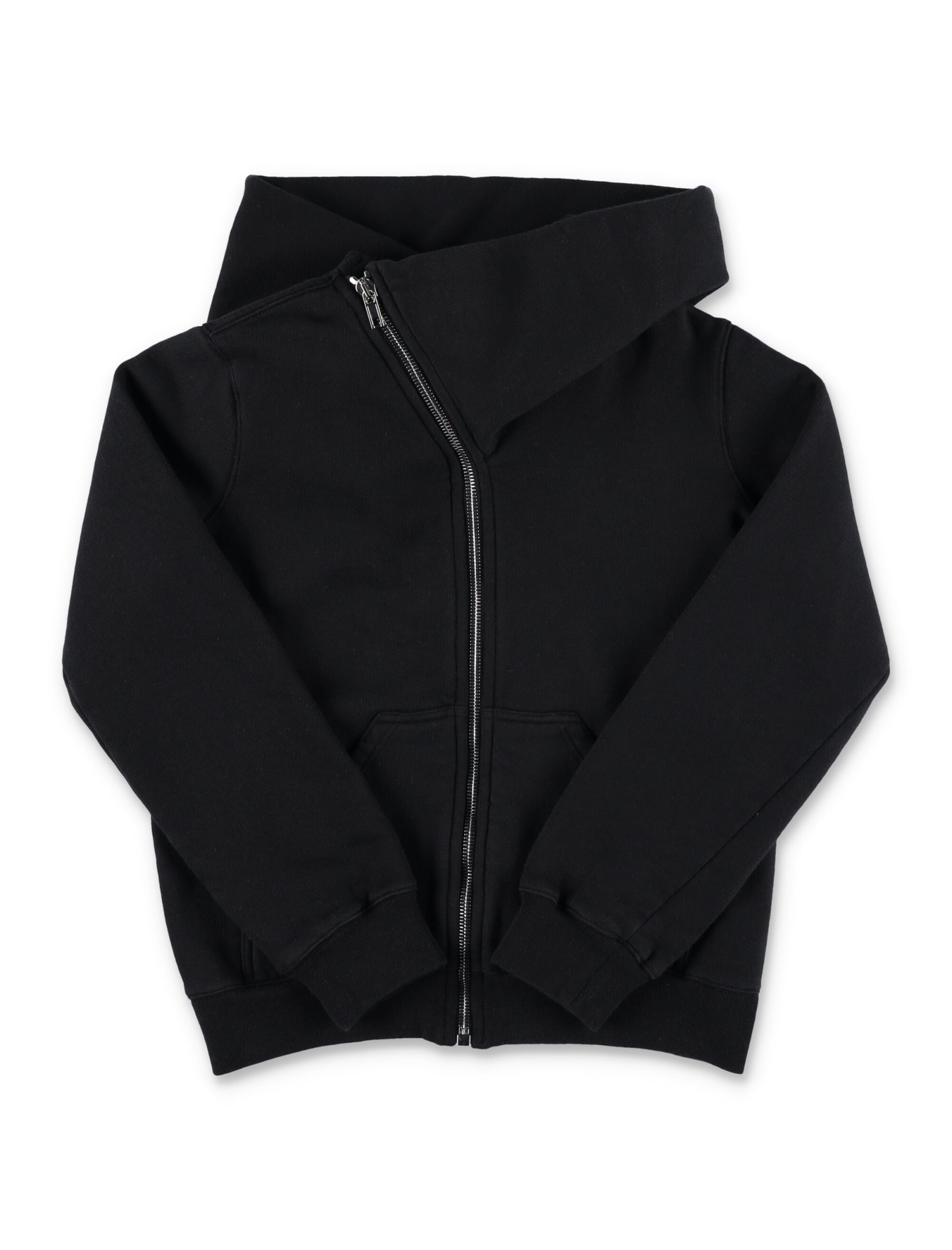 Rick Owens Mountain Cotton Jersey Hoodie In Black