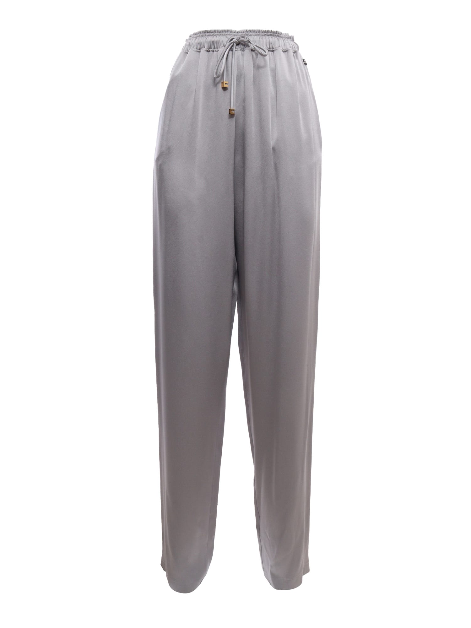 Shop Elisabetta Franchi Soft Gray Trousers In Grey