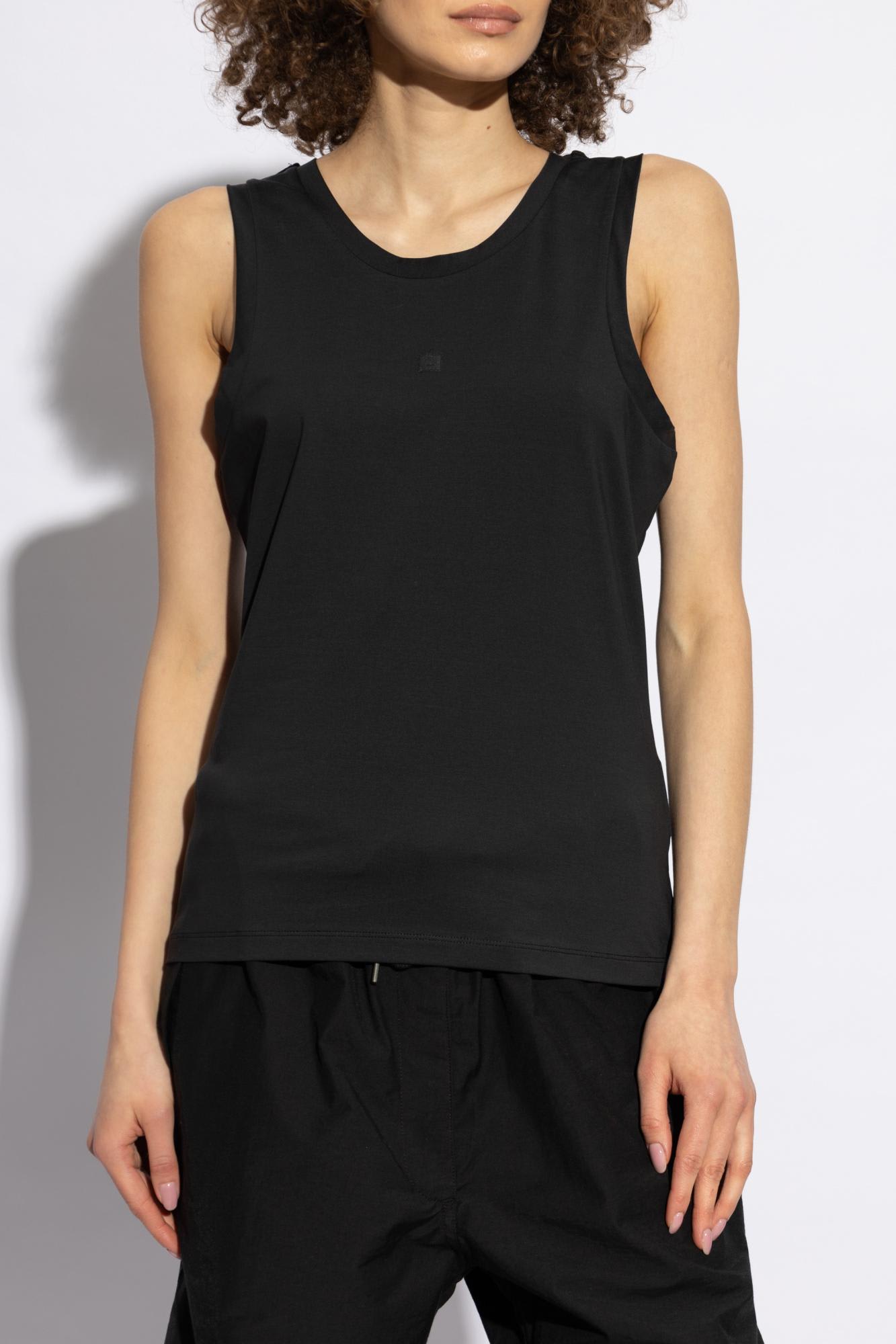 Acne Studios Logo Patch Jersey Tank Top In Black