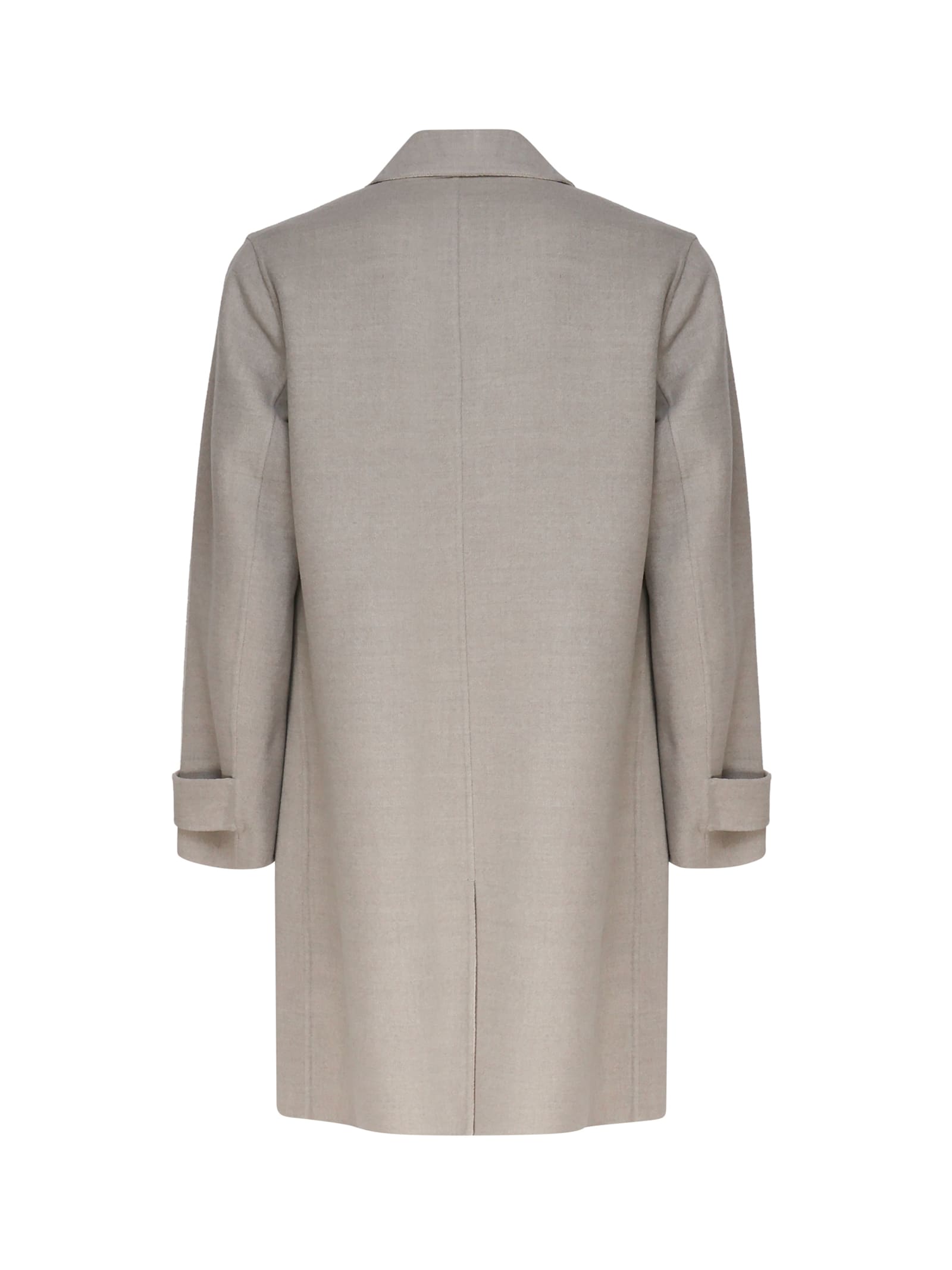 Shop Eleventy Reversible Coat In Wool In Sage, Sand