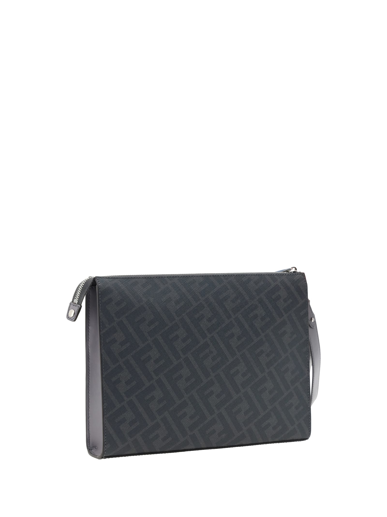 Shop Fendi Clutch Bag In Acciaio+palladio