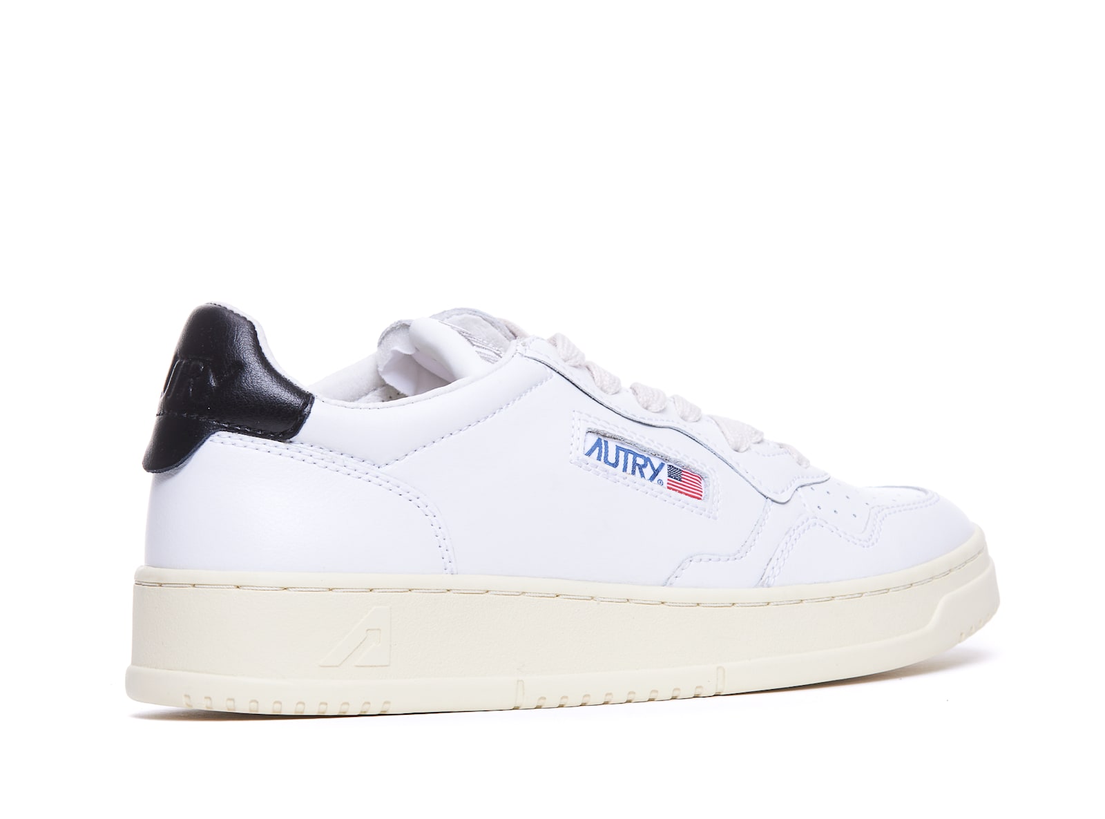 Autry Black And White Leather Sneakers In White