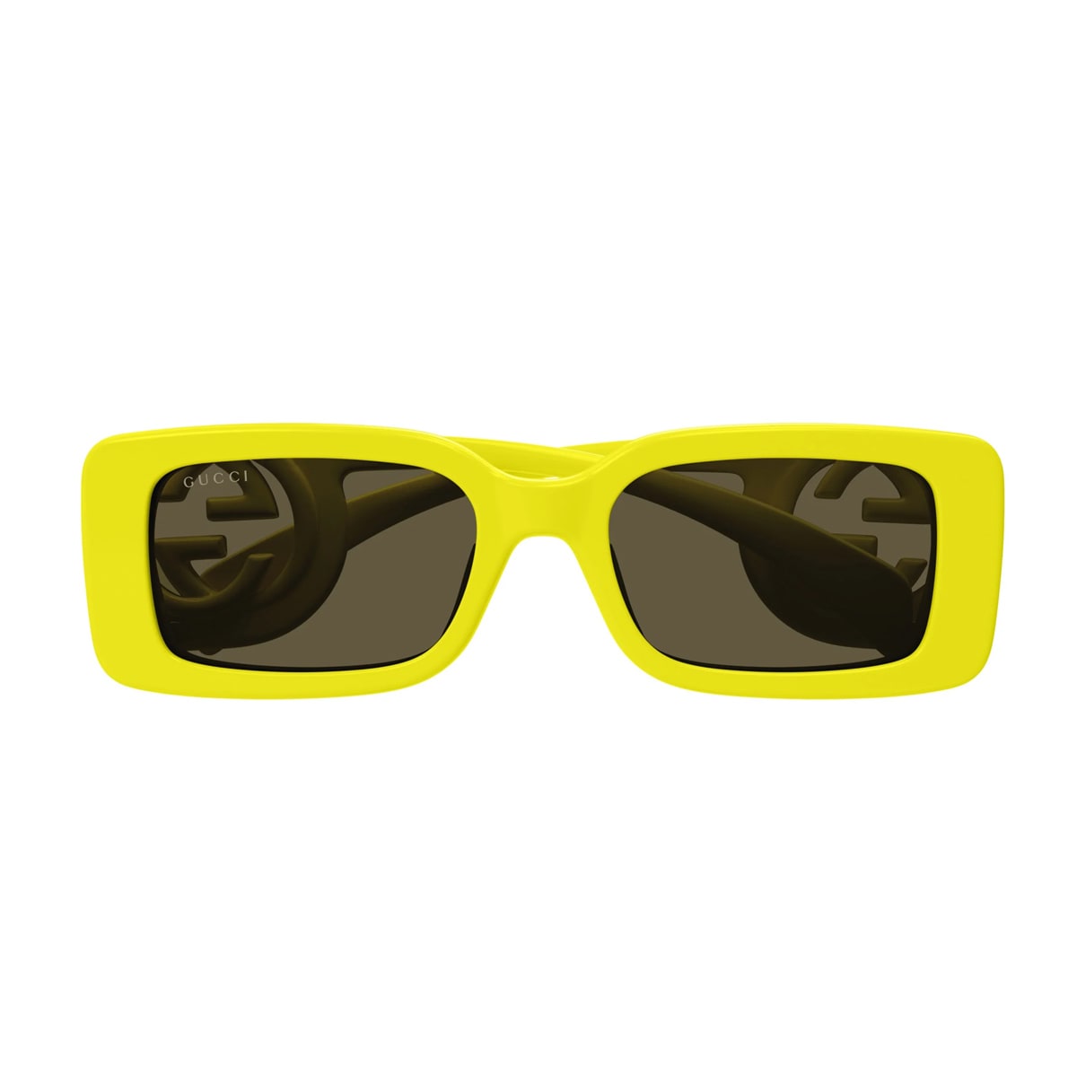 Gucci Eyewear Rectangle Frame Sunglasses In Giallo