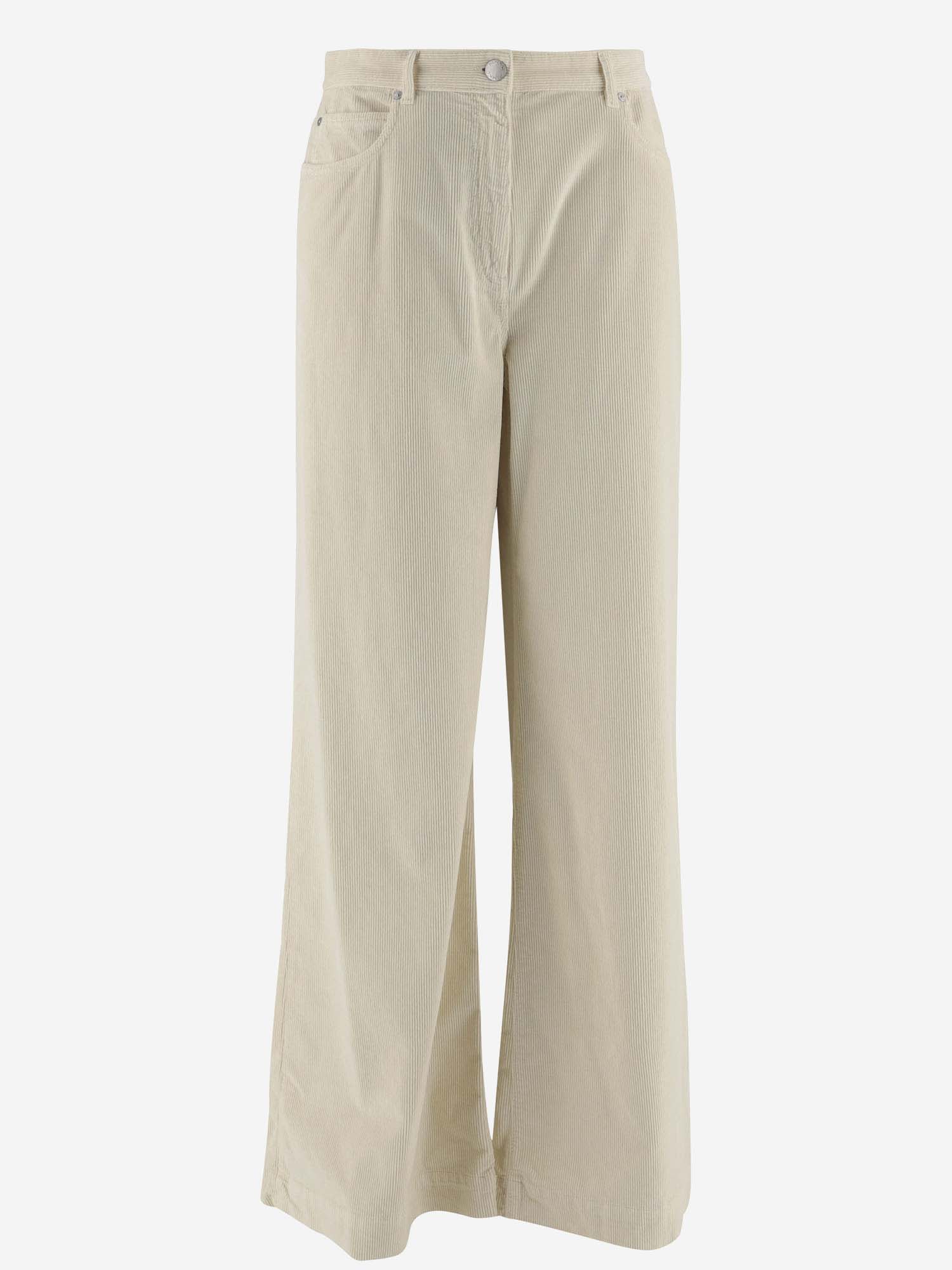 Pinko Cotton Blend Pants In Ivory