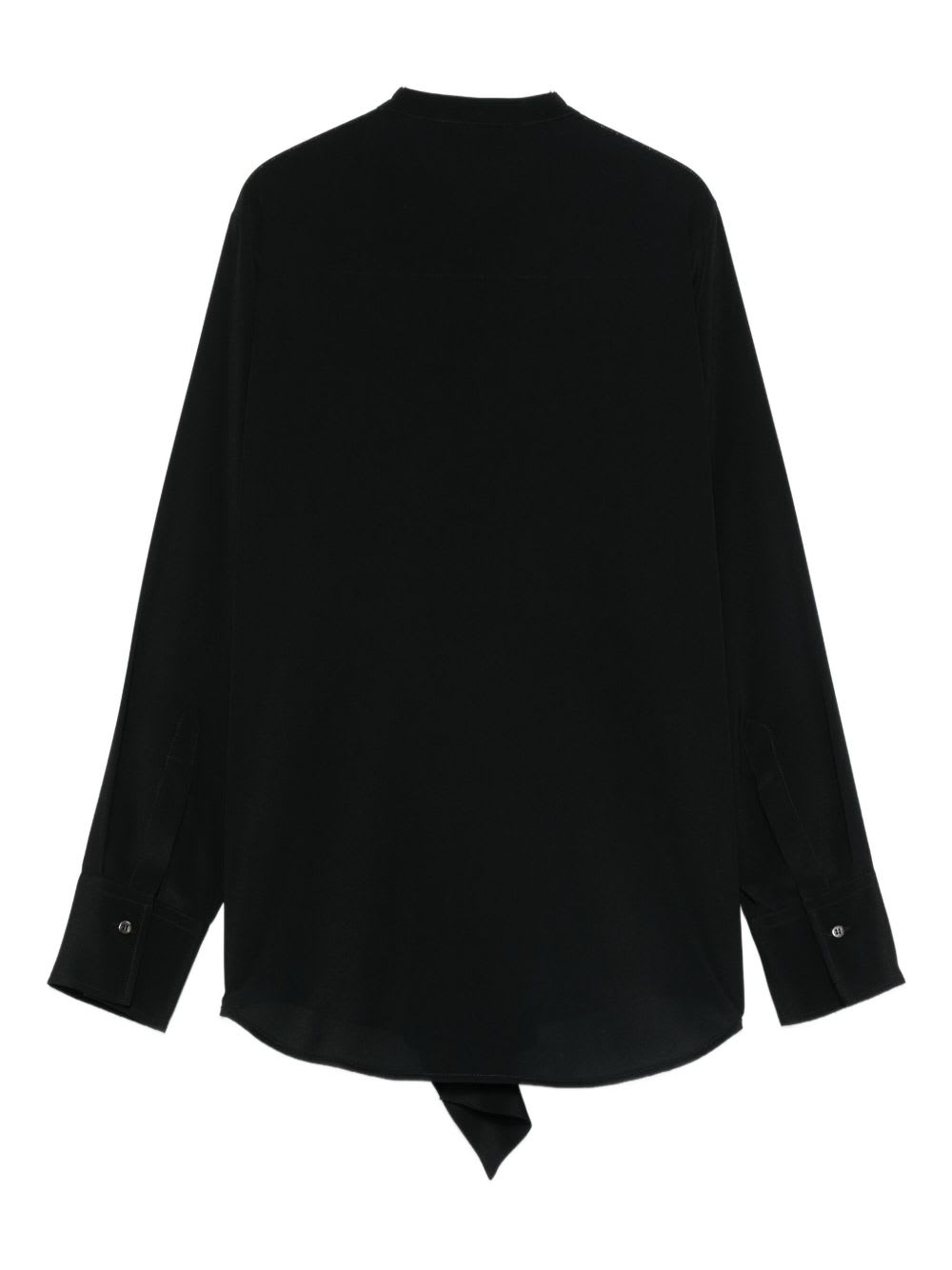 Alberto Biani Long Sleeve Top Ruffle Detail In Black