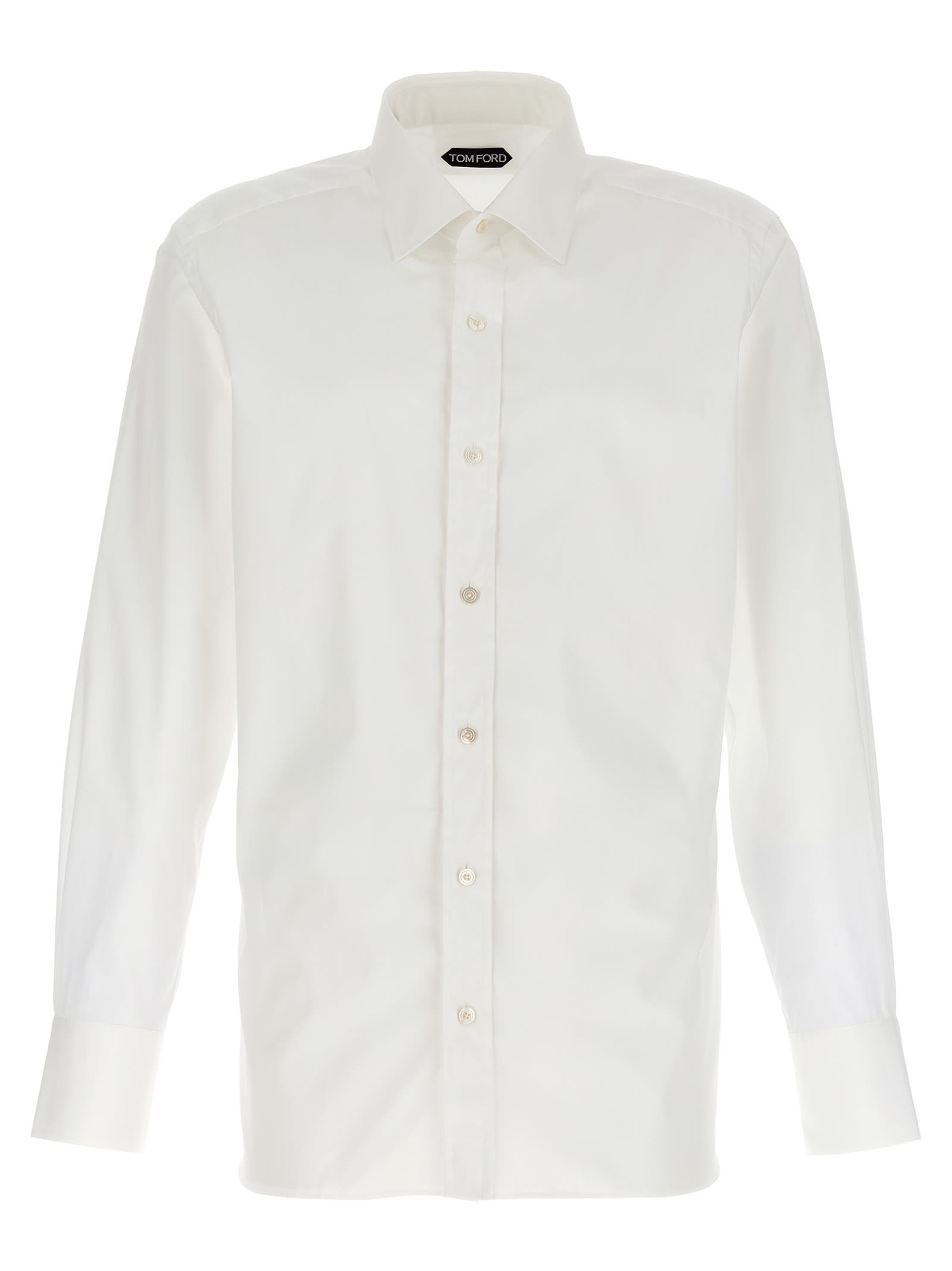 Shop Tom Ford Cotton Poplin Shirt In White