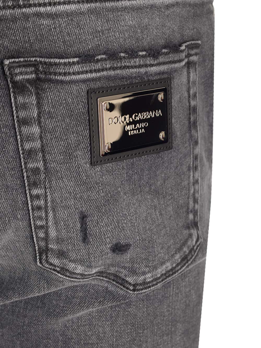 Shop Dolce & Gabbana Gray Stretch Jeans In Grey