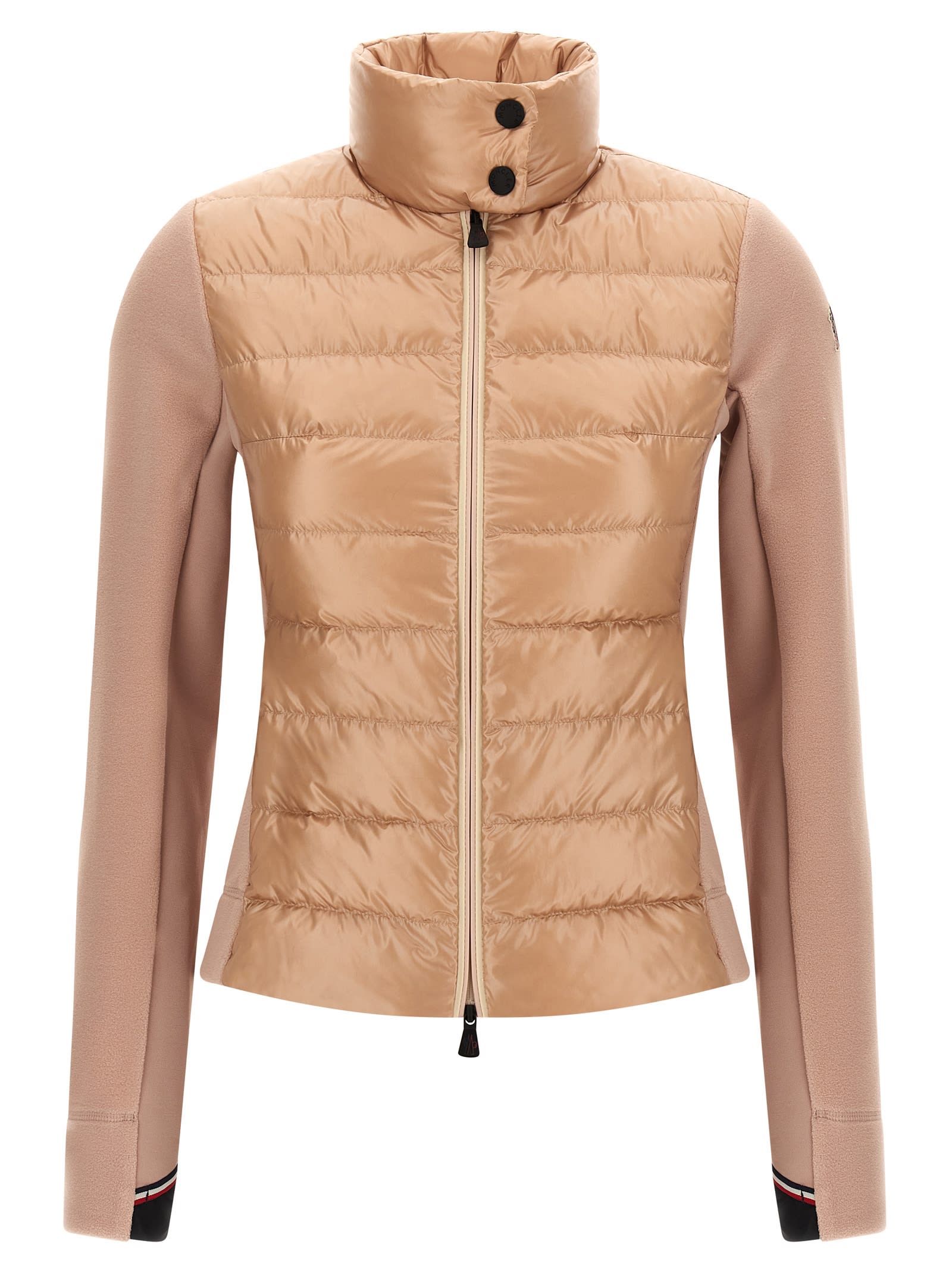 Moncler Grenoble Antiqued Stretch Polyester Jacket In Brown