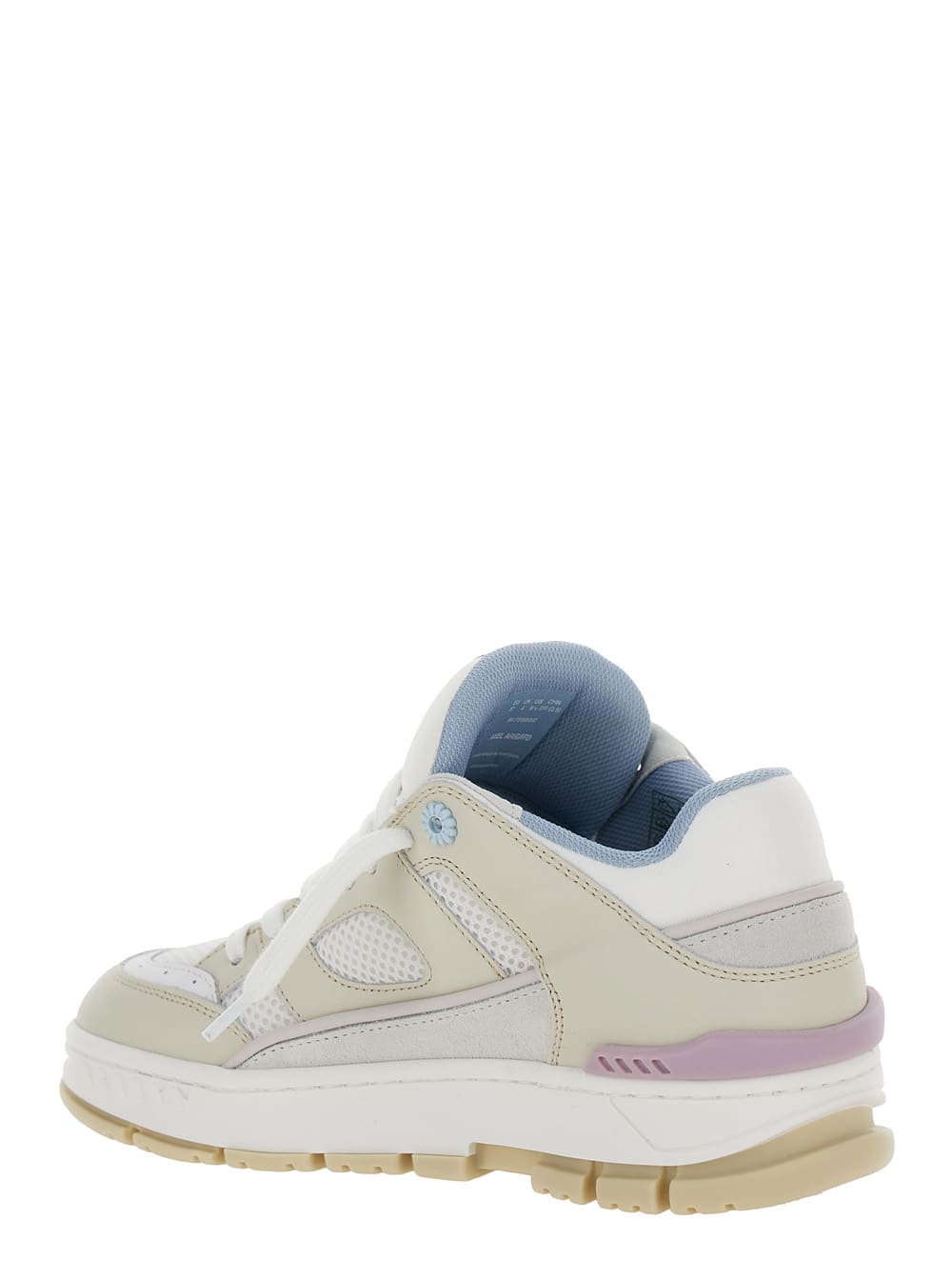 Shop Axel Arigato Area Lo White And Multicolor Sneakers With Logo Detail In Leather Blend Woman In Neutrals