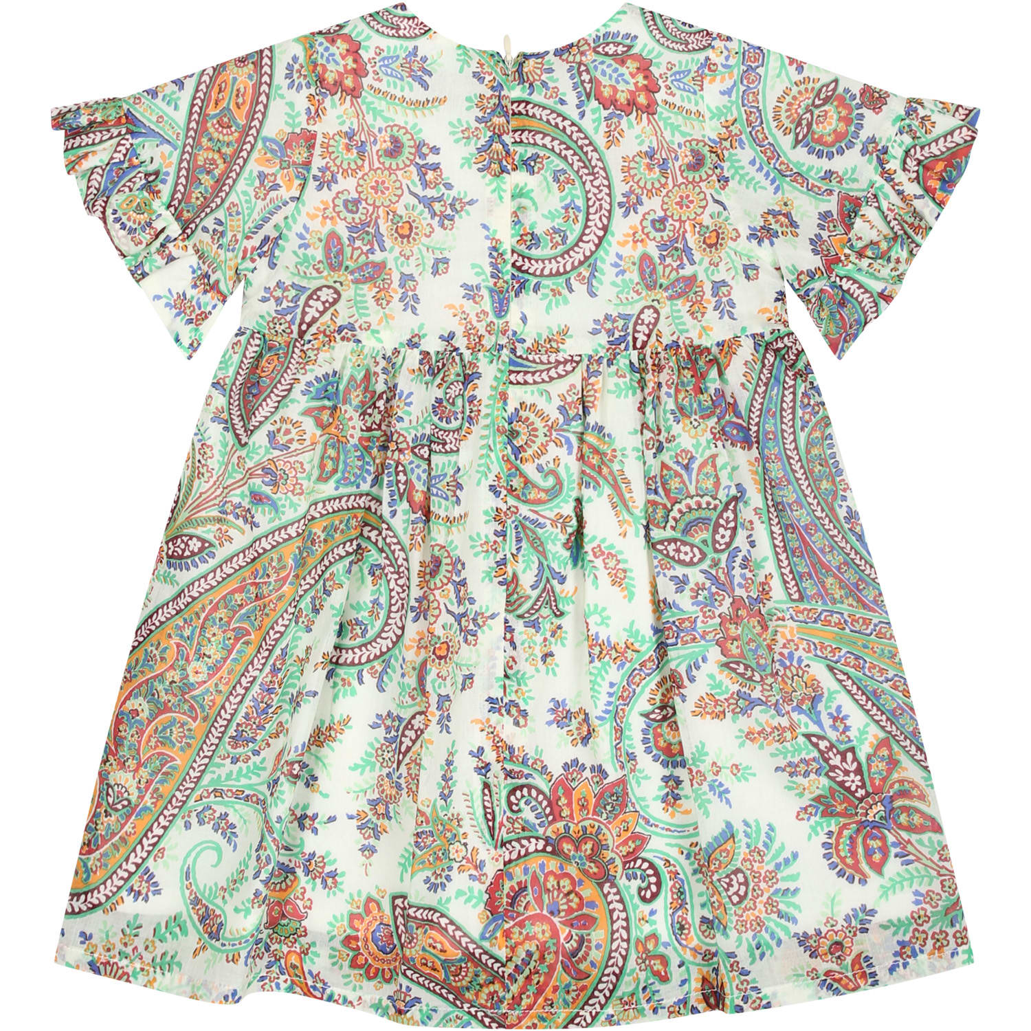 Shop Etro Elegant Ivory Dress For Baby Girl With Paisley Pattern