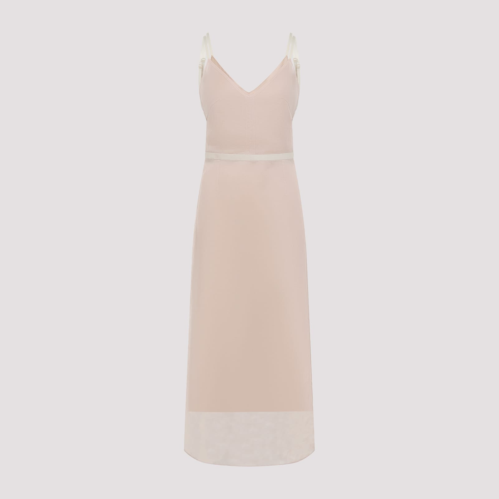 Shop Carven Silk Long Dress In Peony